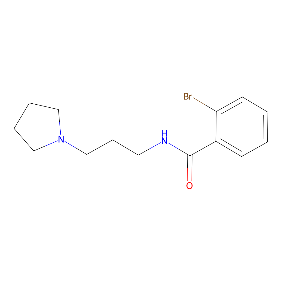 2-Bromo-N-(3-(pyrrolidin-1-yl)propyl)benzamide molecular structure, CAS 310458-66-3