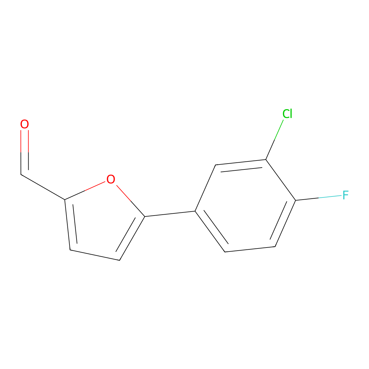 5-(3-Chloro-4-Fluoro-Phenyl)-Furan-2-Carbaldehyde molecular structure, CAS 310459-43-9