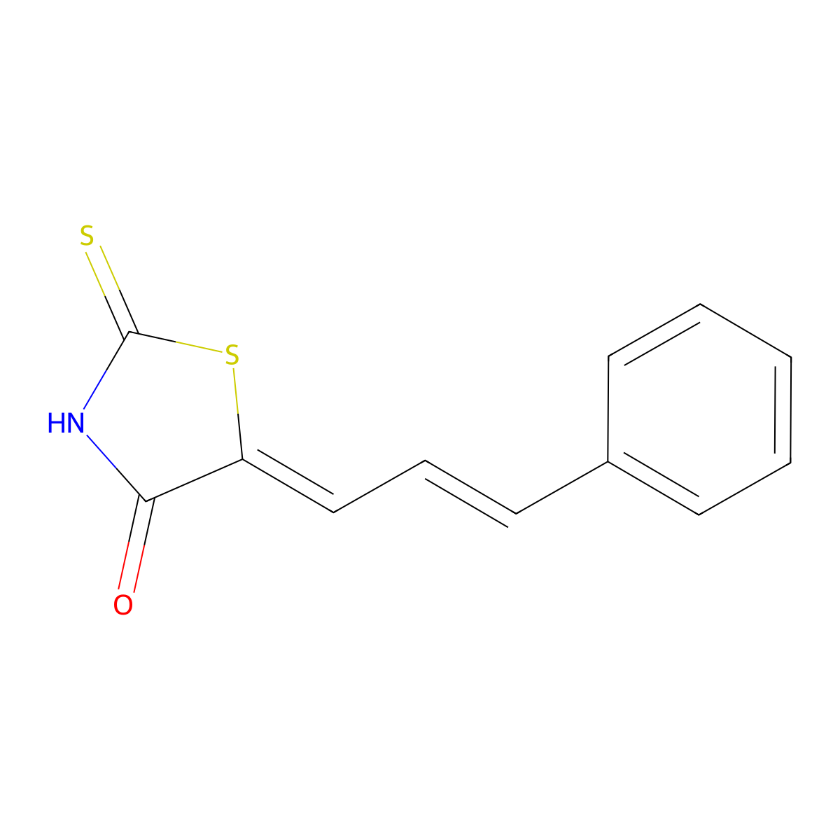 5-((2E)-3-phenylprop-2-enylidene)-2-thioxo-1,3-thiazolidin-4-one molecular structure, CAS 310463-02-6