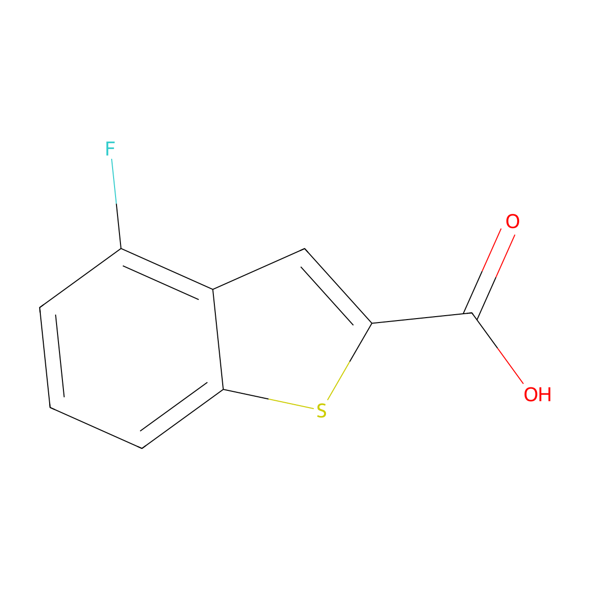 4-Fluoro-1-benzothiophene-2-carboxylic acid molecular structure, CAS 310466-37-6