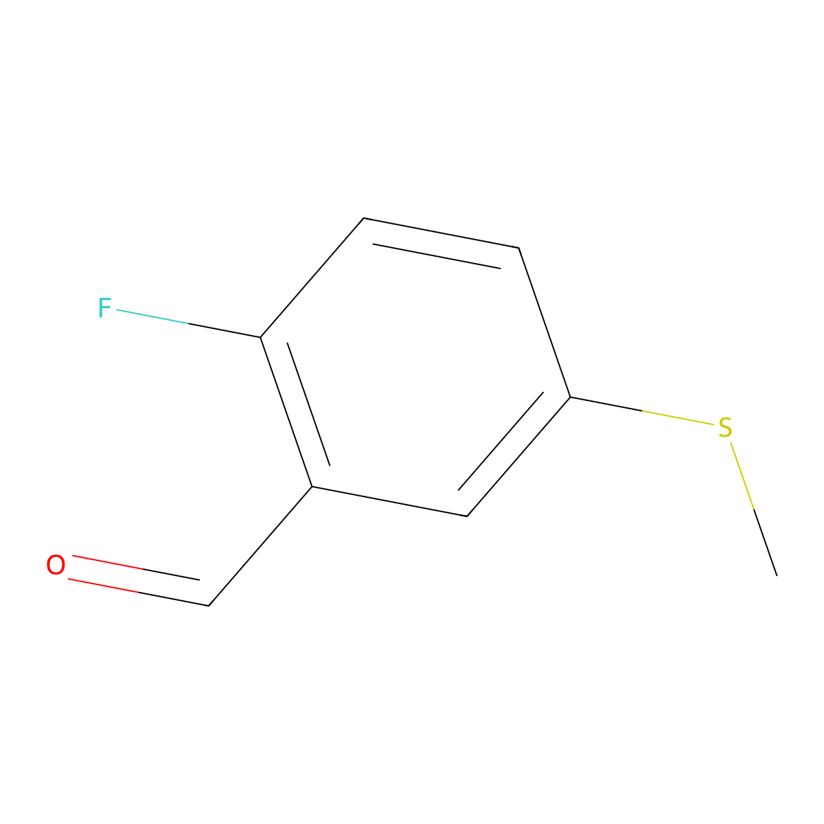 2-Fluoro-5-(methylthio)benzaldehyde molecular structure, CAS 310466-52-5