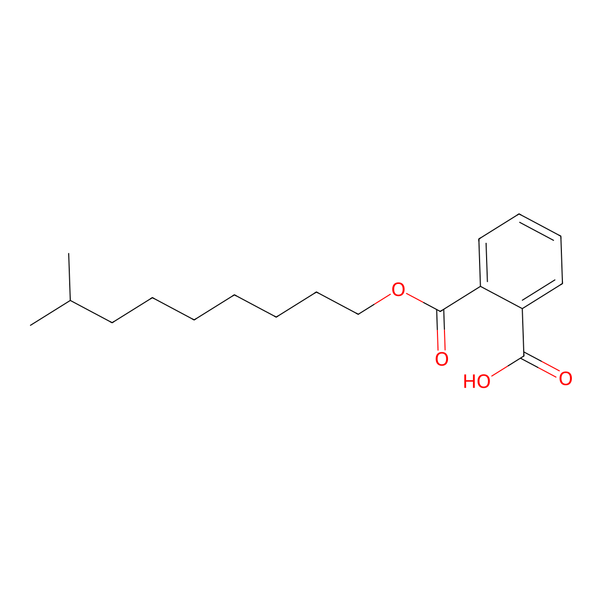 Monoisodecyl phthalate molecular structure, CAS 31047-64-0