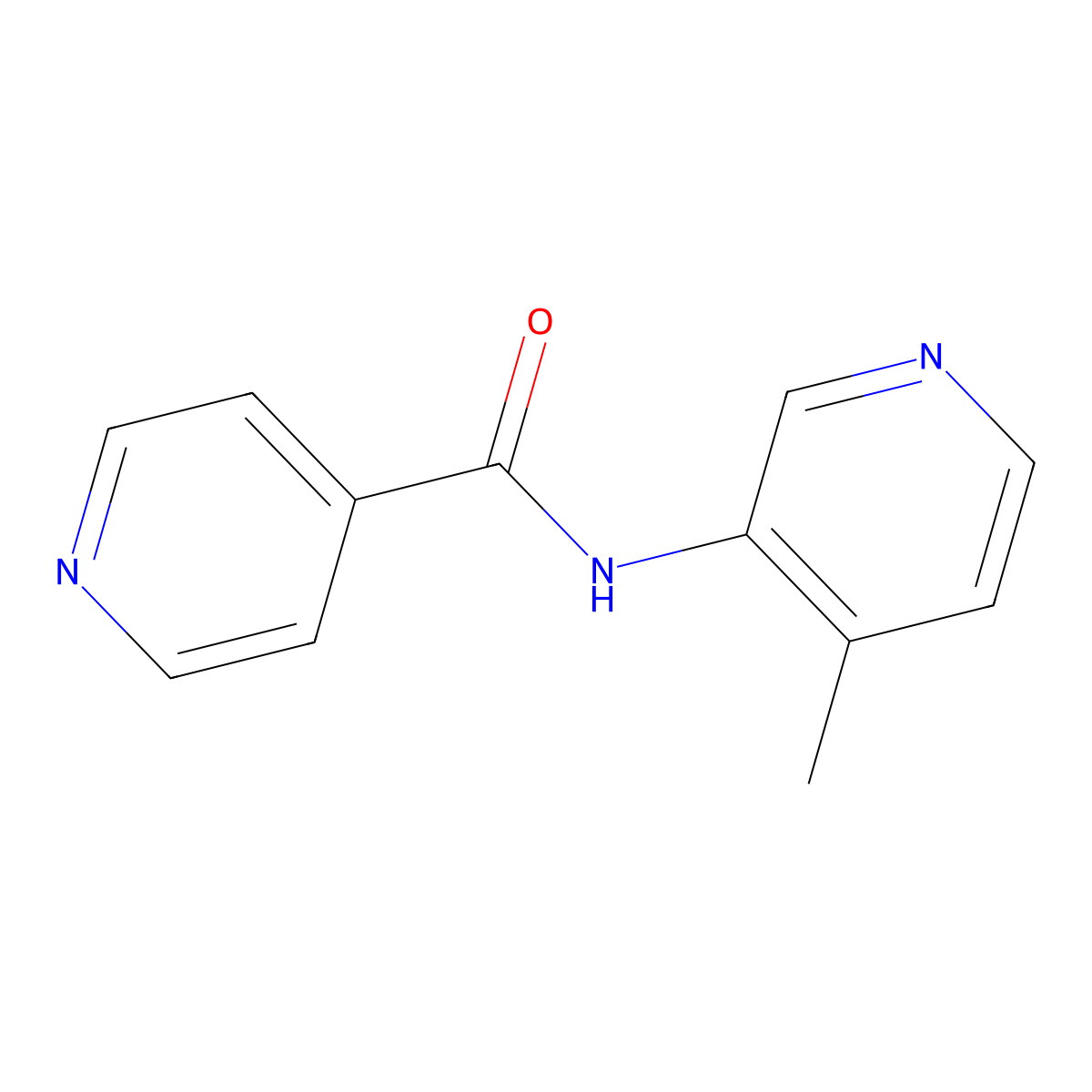 N-(4-methylpyridin-3-yl)pyridine-4-carboxamide molecular structure, CAS 3105-62-2