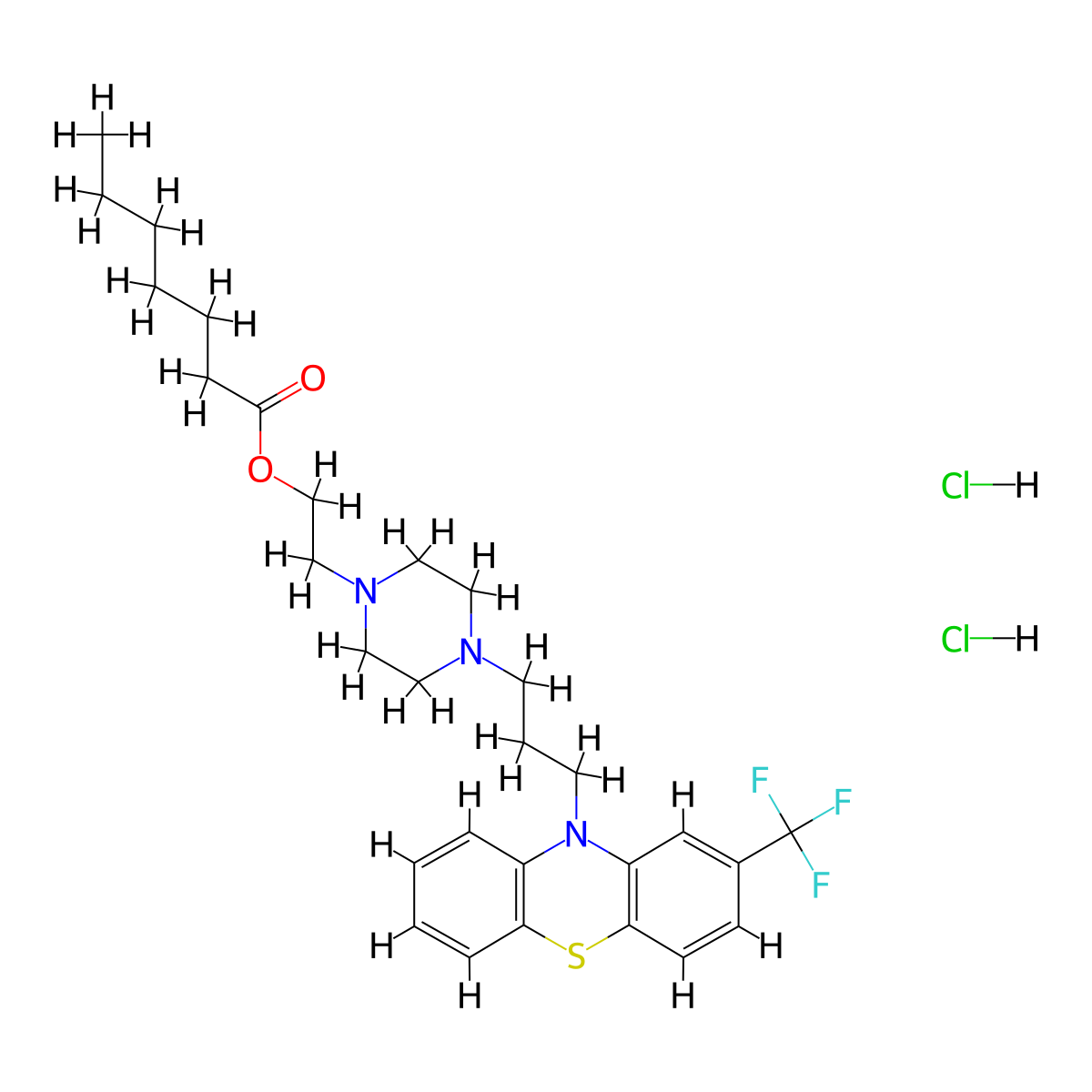 Fluphenazine Enanthate Dihydrochloride molecular structure, CAS 3105-68-8