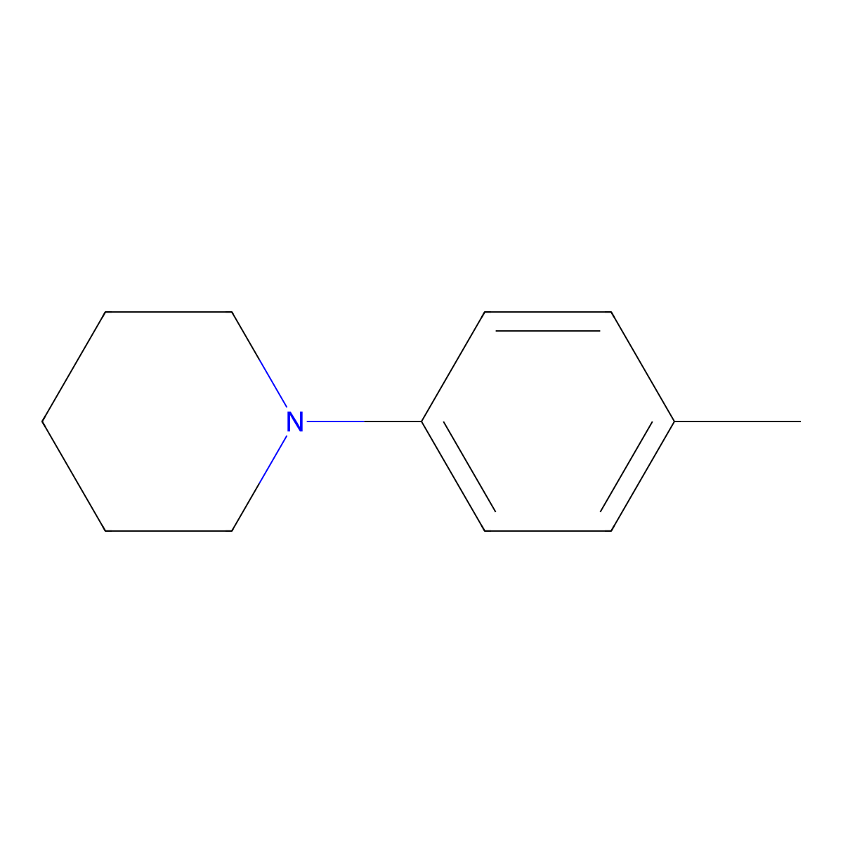 1-(4-Methylphenyl)piperidine molecular structure, CAS 31053-03-9