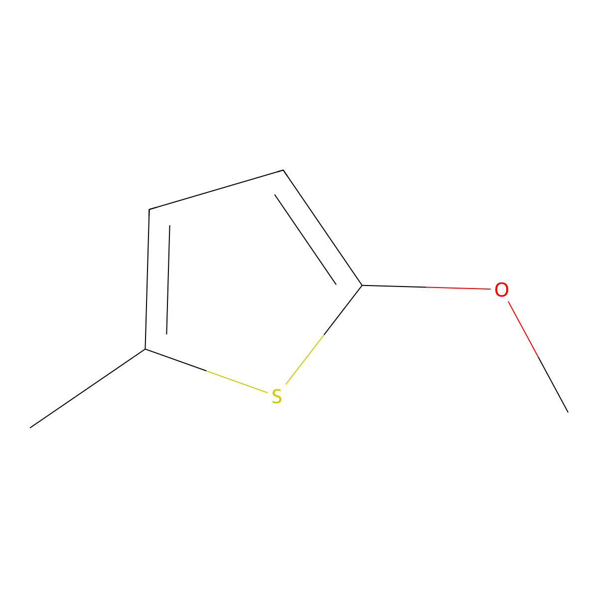 Thiophene, 2-methoxy-5-methyl- molecular structure, CAS 31053-55-1
