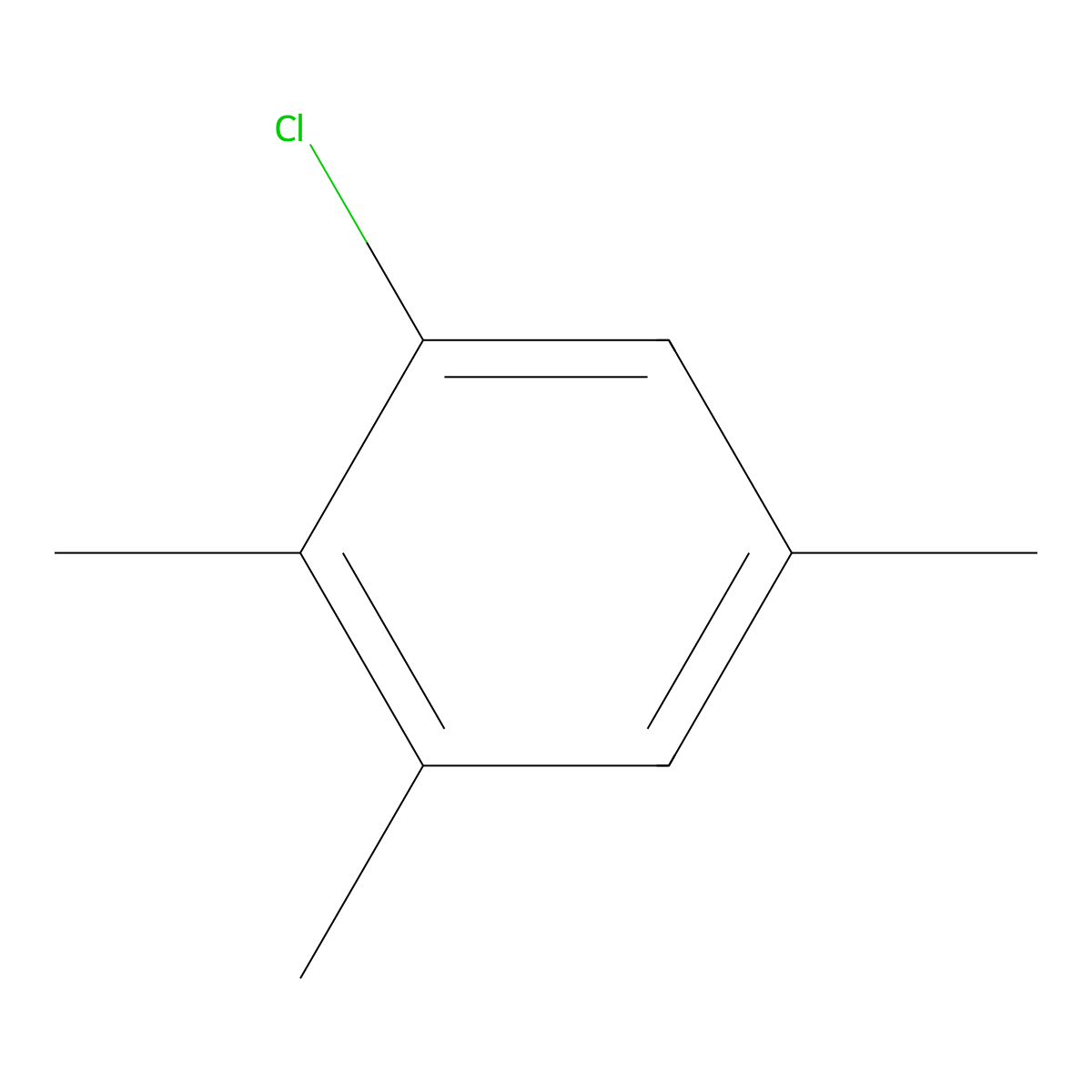1-Chloro-2,3,5-trimethylbenzene molecular structure, CAS 31053-98-2