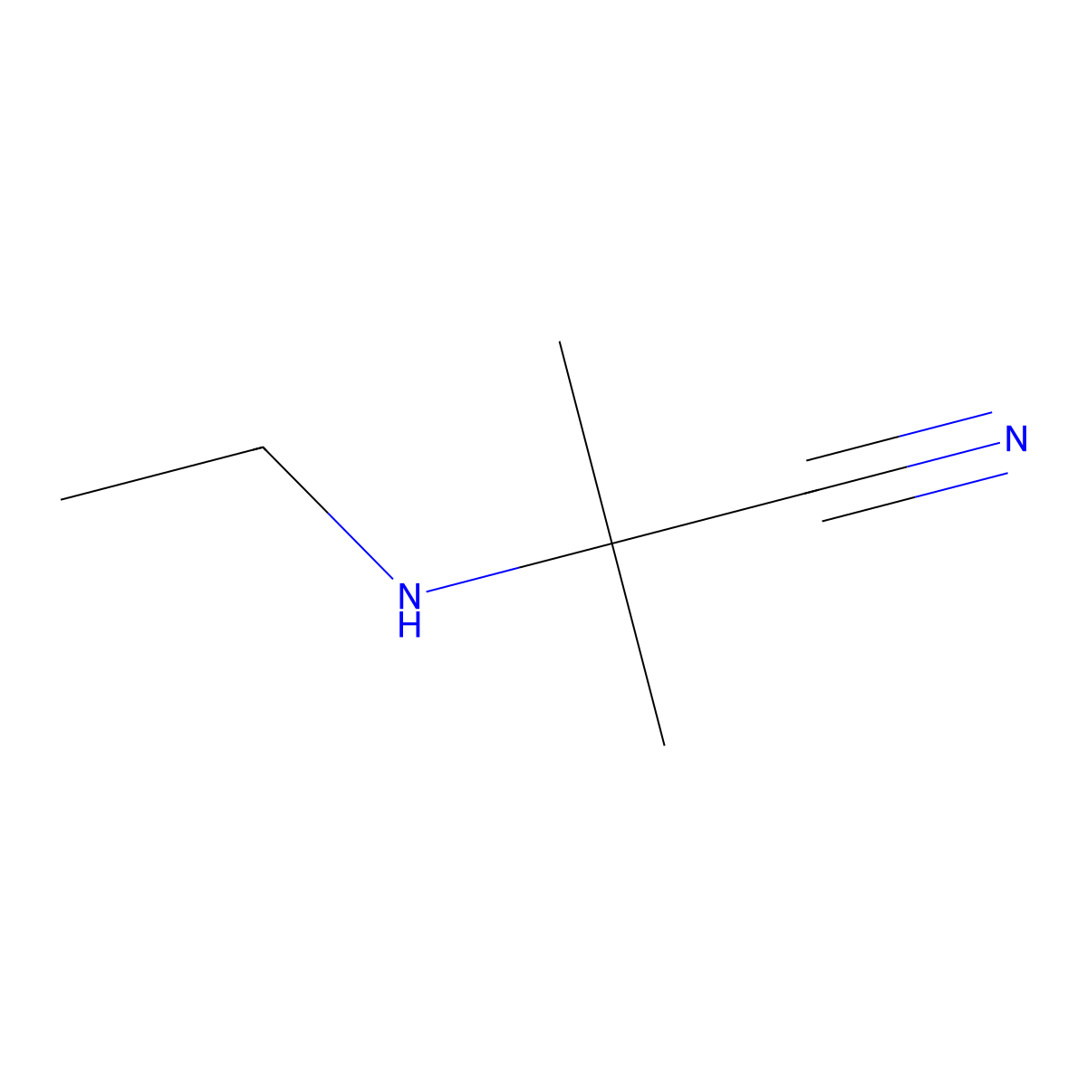 2-(Ethylamino)-2-methylpropanenitrile molecular structure, CAS 31058-08-9