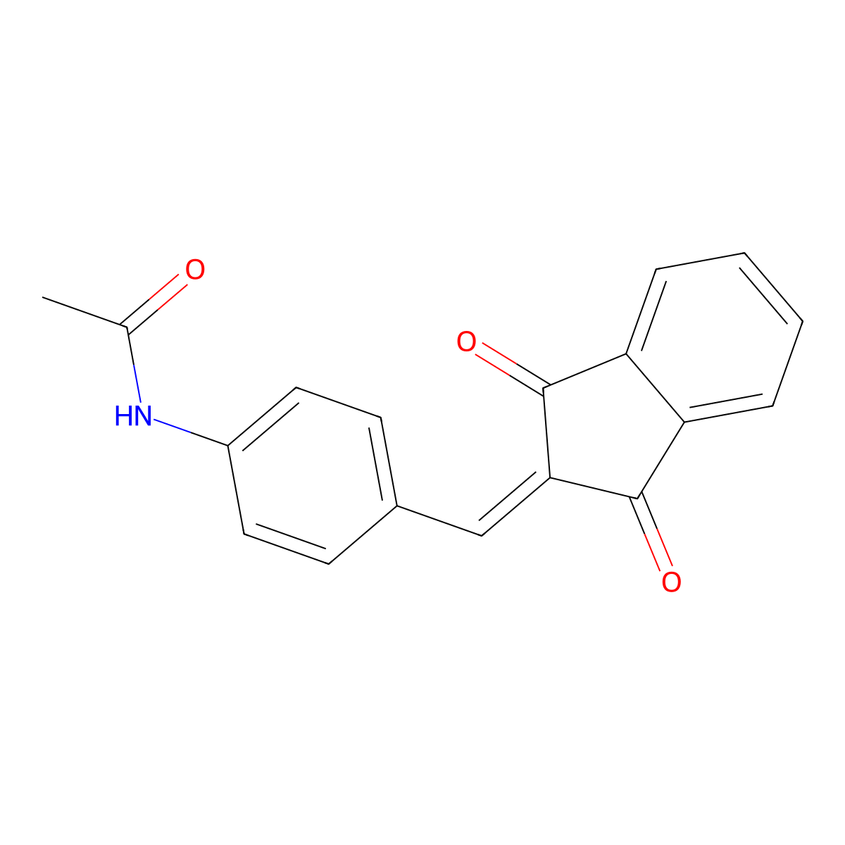 N-{4-[(1,3-dioxo-2,3-dihydro-1H-inden-2-ylidene)methyl]phenyl}acetamide molecular structure, CAS 31060-55-6