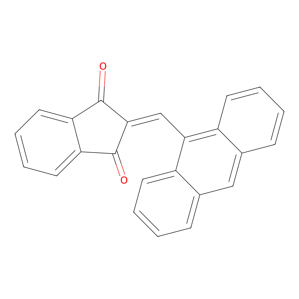 2-Anthracen-9-ylmethylene-indan-1,3-dione molecular structure, CAS 31060-60-3