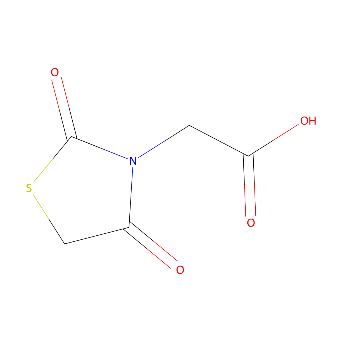 (2,4-Dioxo-1,3-thiazolidin-3-yl)acetic acid molecular structure, CAS 31061-24-2
