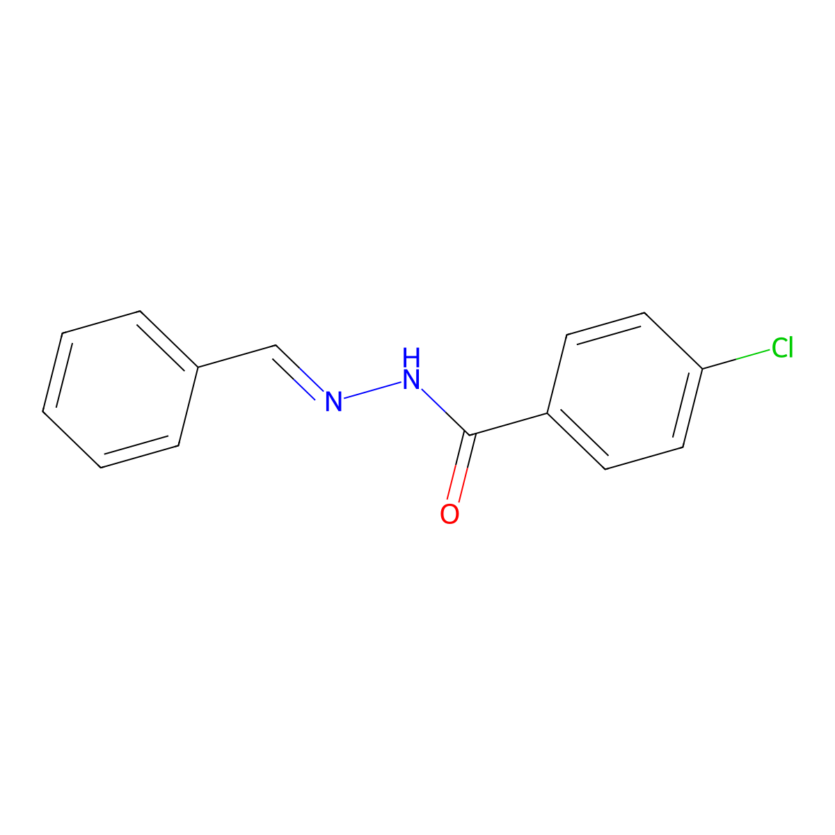 N-(benzylideneamino)-4-chlorobenzamide molecular structure, CAS 31061-81-1