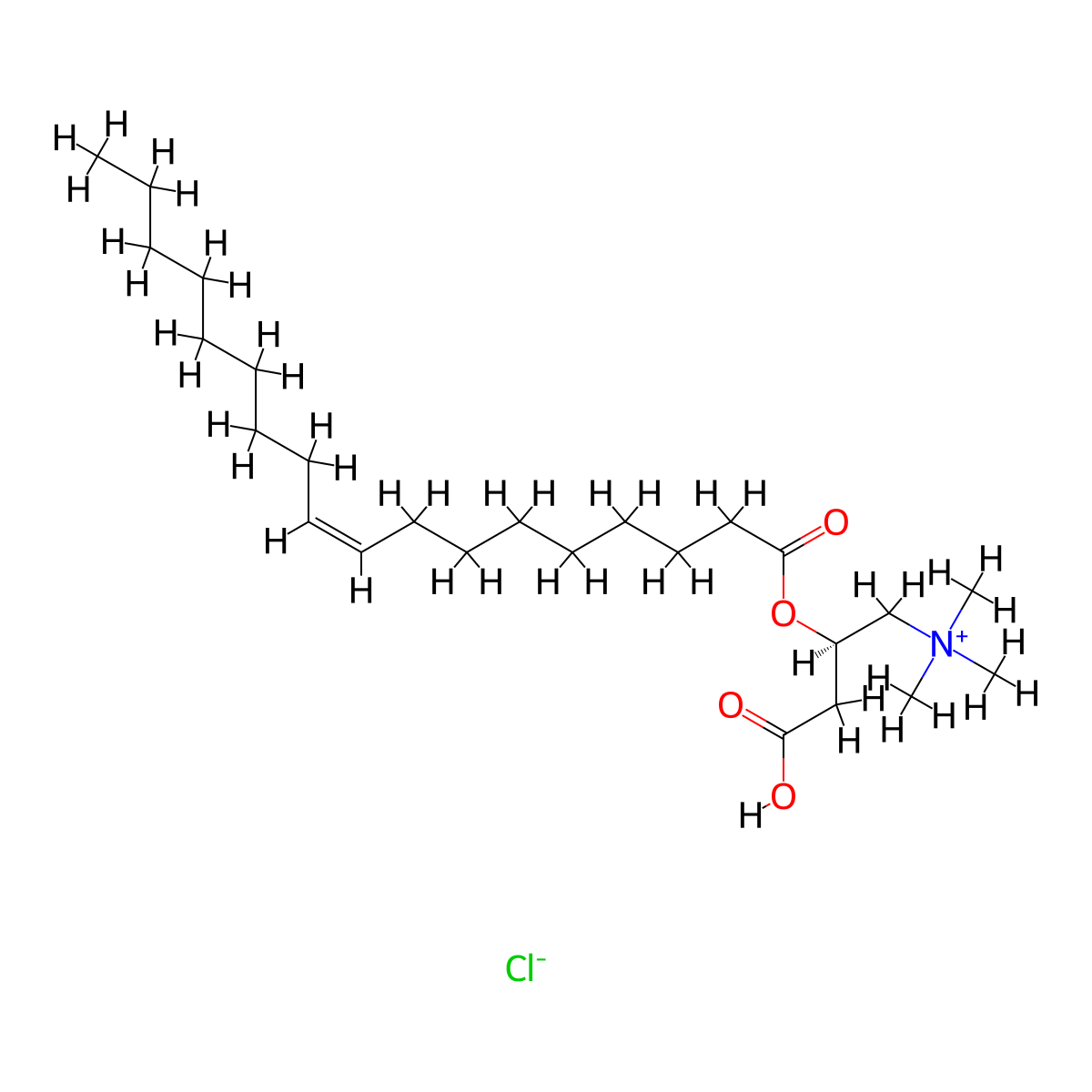 (R)-oleoylcarnitine hydrochloride molecular structure, CAS 31062-78-9