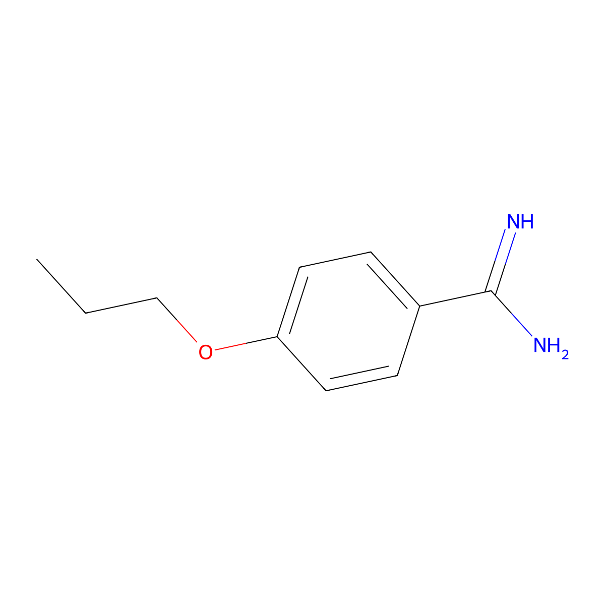 Benzenecarboximidamide, 4-propoxy- molecular structure, CAS 31065-93-7