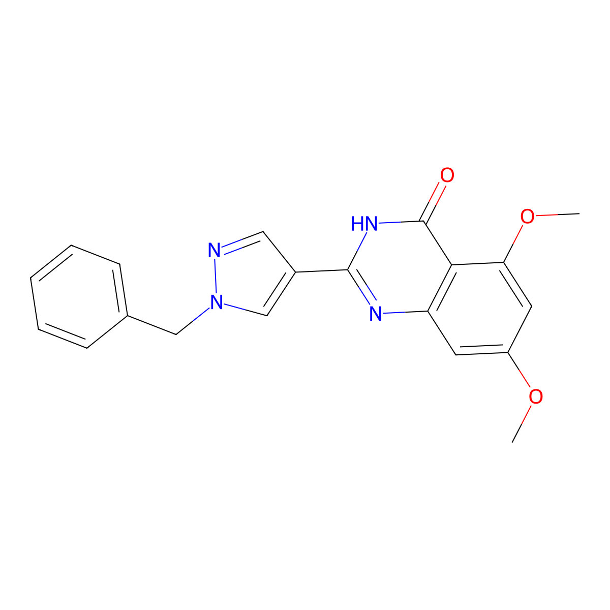2-(1-benzylpyrazol-4-yl)-5,7-dimethoxy-3H-quinazolin-4-one molecular structure, CAS 3106588-54-6