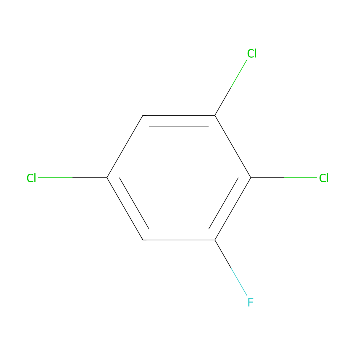 Benzene, 2,3,5-trichloro-1-fluoro- molecular structure, CAS 3107-20-8