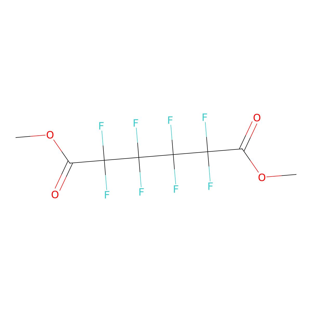 Dimethyl perfluorohexanedioate molecular structure, CAS 3107-98-0