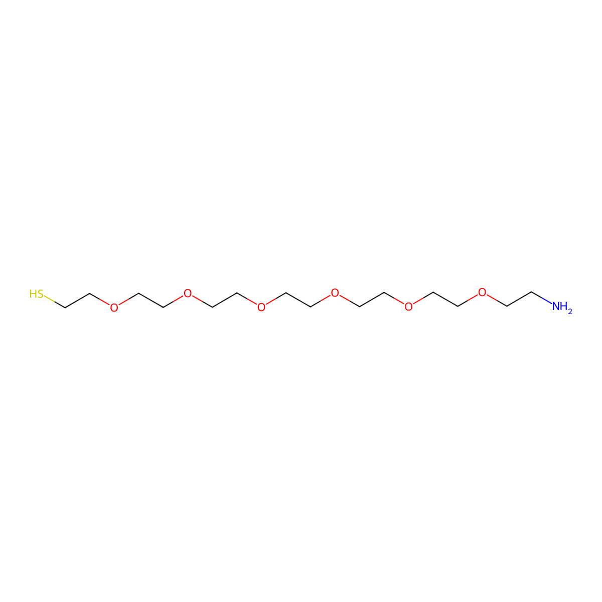 Amine-PEG6-thiol molecular structure, CAS 3107335-38-3
