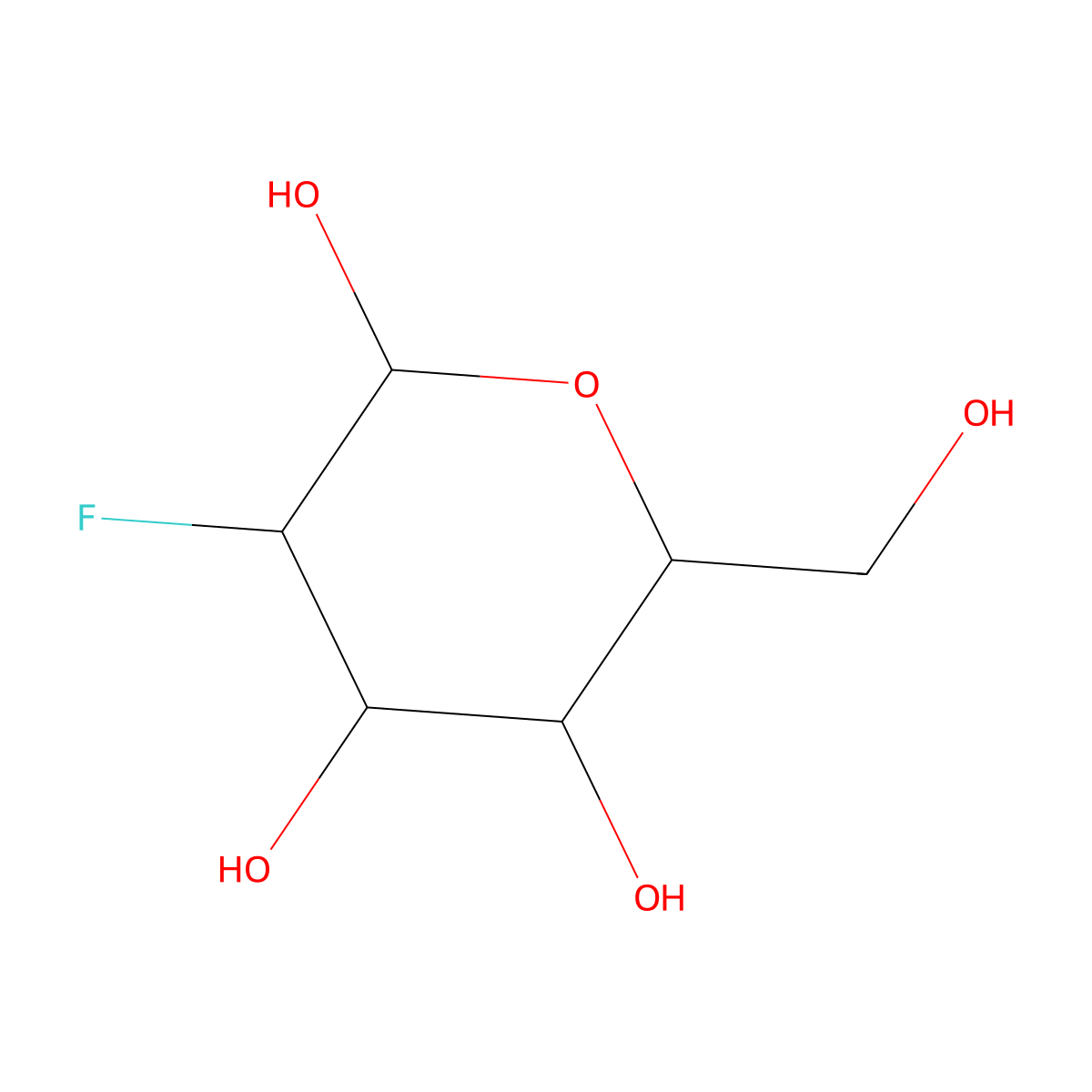 2-deoxy-2-fluoro-D-mannopyranose molecular structure, CAS 31077-88-0