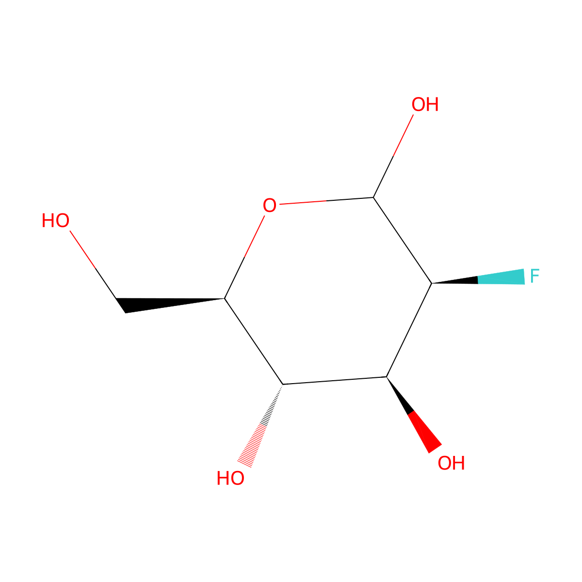 2-deoxy-2-fluoro-D-mannopyranose molecular structure, CAS 31077-88-0