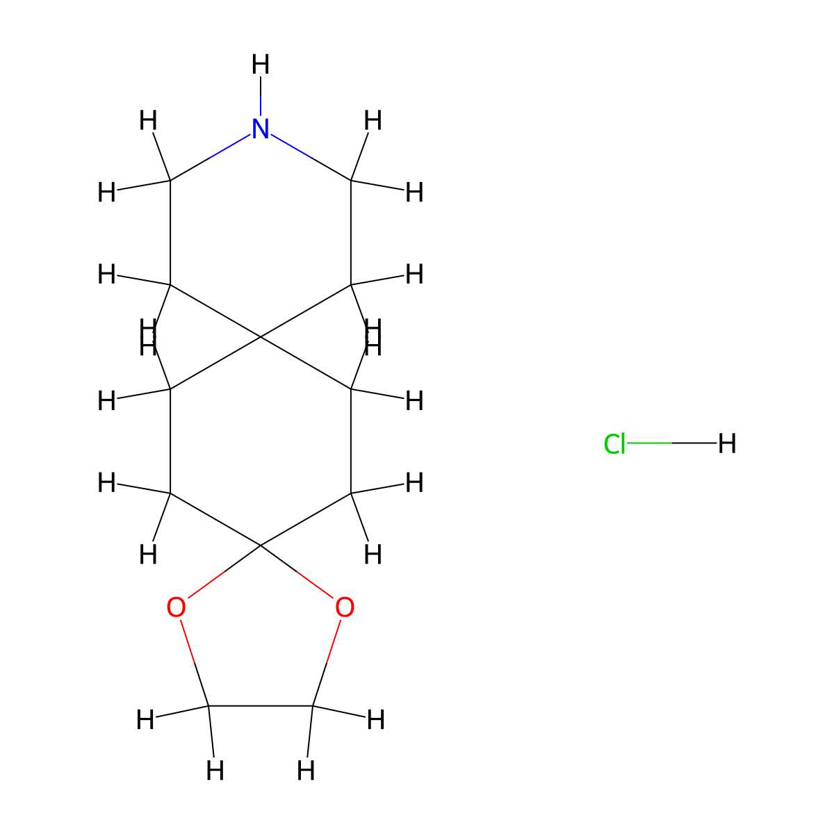 1,4-Dioxa-11-azadispiro[4.2.58.25]pentadecane hydrochloride molecular structure, CAS 3107781-78-9