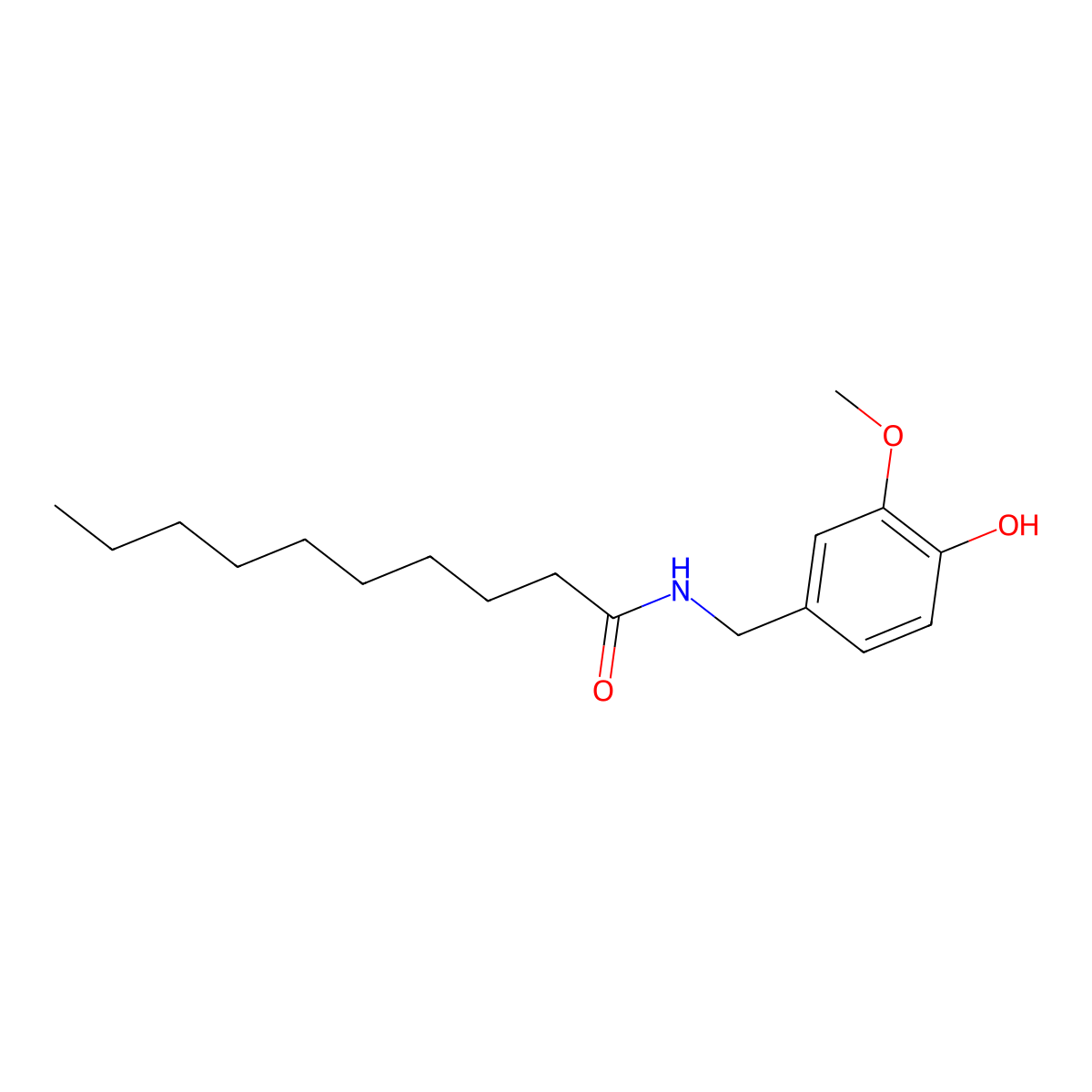 N-Vanillyldecanamide molecular structure, CAS 31078-36-1