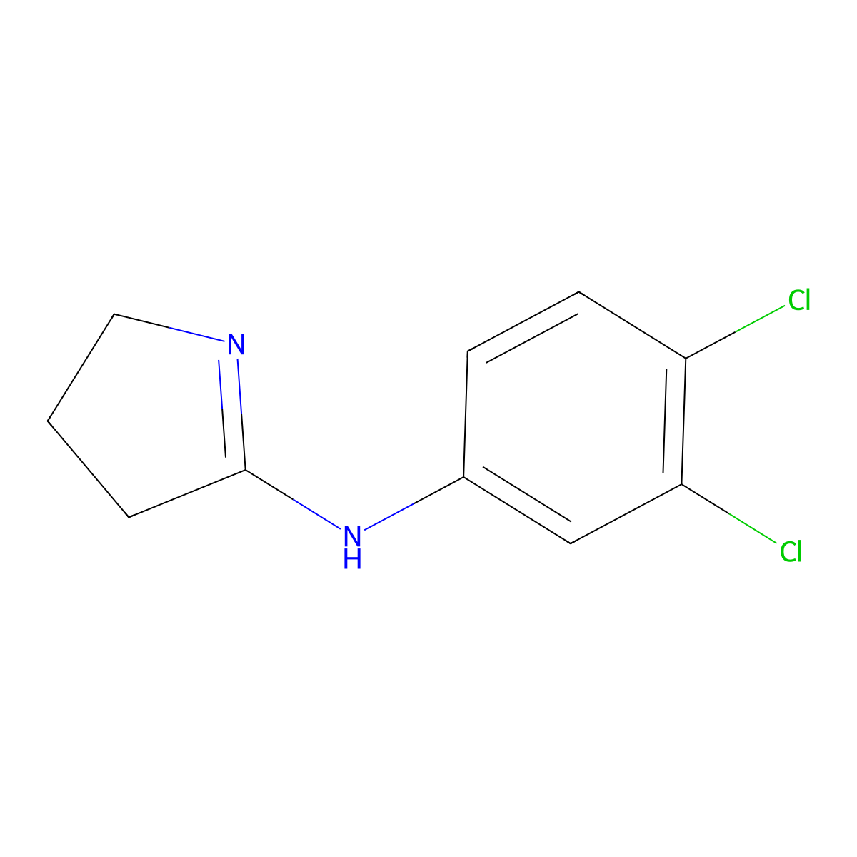 N-(3,4-dichlorophenyl)-3,4-dihydro-2H-pyrrol-5-amine molecular structure, CAS 31079-46-6
