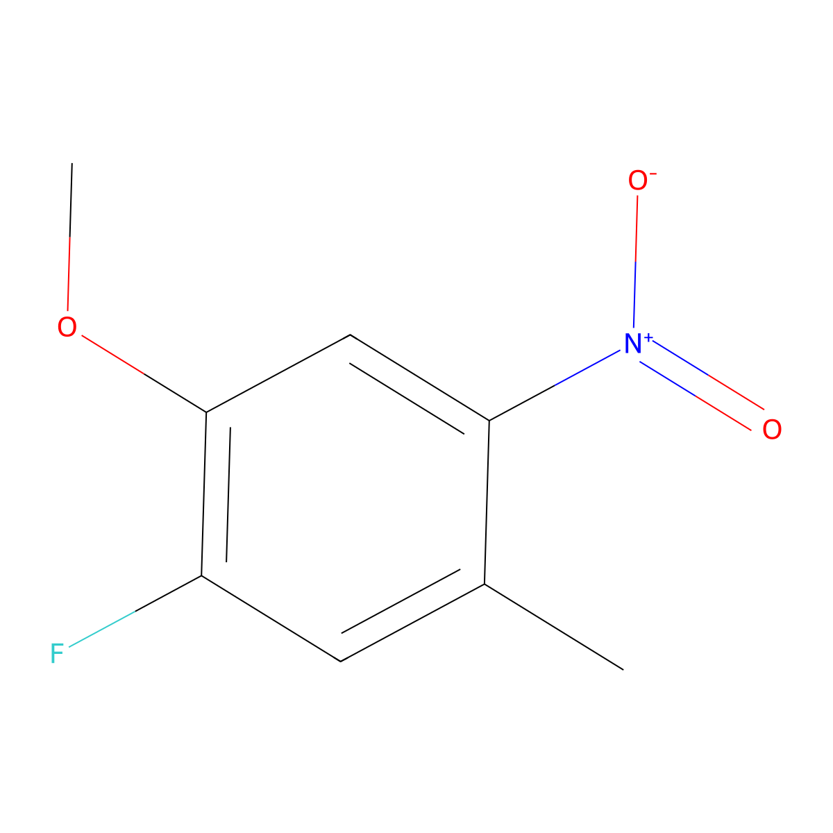 2-Fluoro-4-methyl-5-nitroanisole molecular structure, CAS 3108-02-9