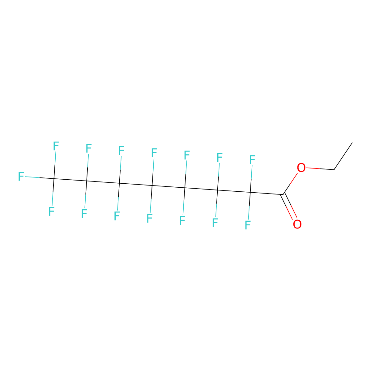 Octanoic acid, 2,2,3,3,4,4,5,5,6,6,7,7,8,8,8-pentadecafluoro-, ethyl ester molecular structure, CAS 3108-24-5