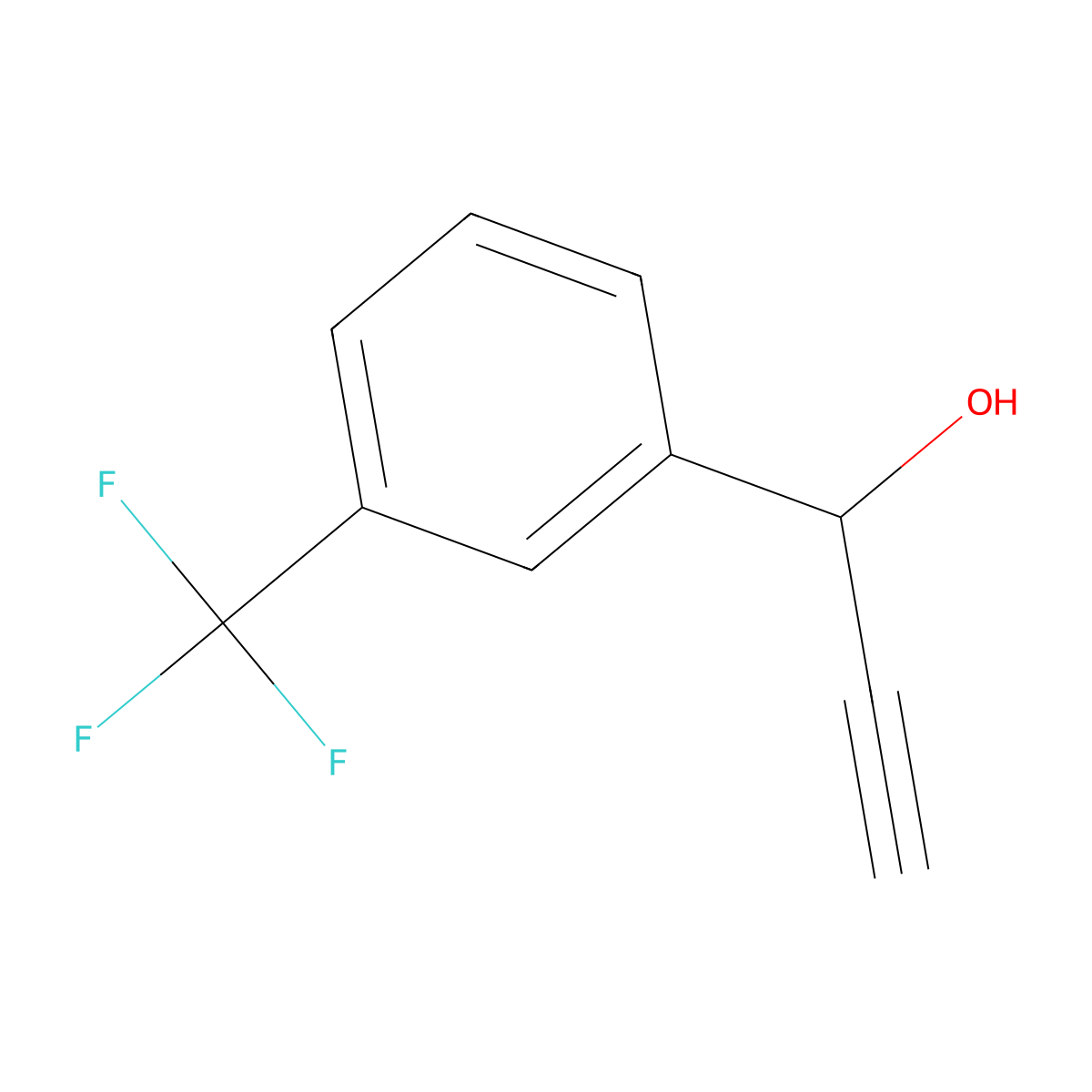 1-[3-(Trifluoromethyl)phenyl]prop-2-yn-1-ol molecular structure, CAS 3108-33-6