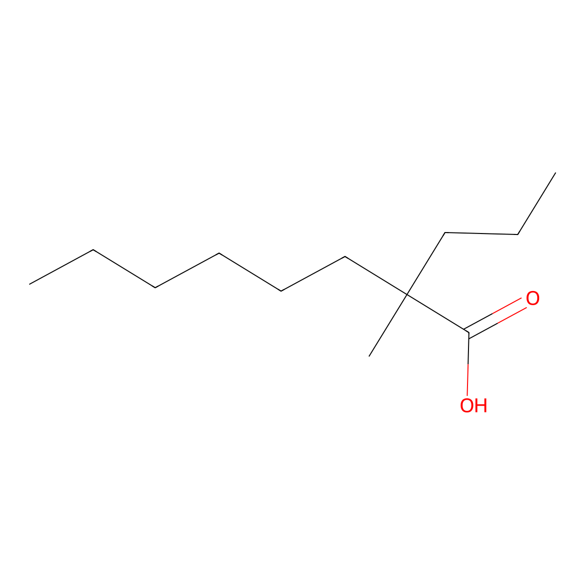 2-Methyl-2-propyloctanoic acid molecular structure, CAS 31080-40-7
