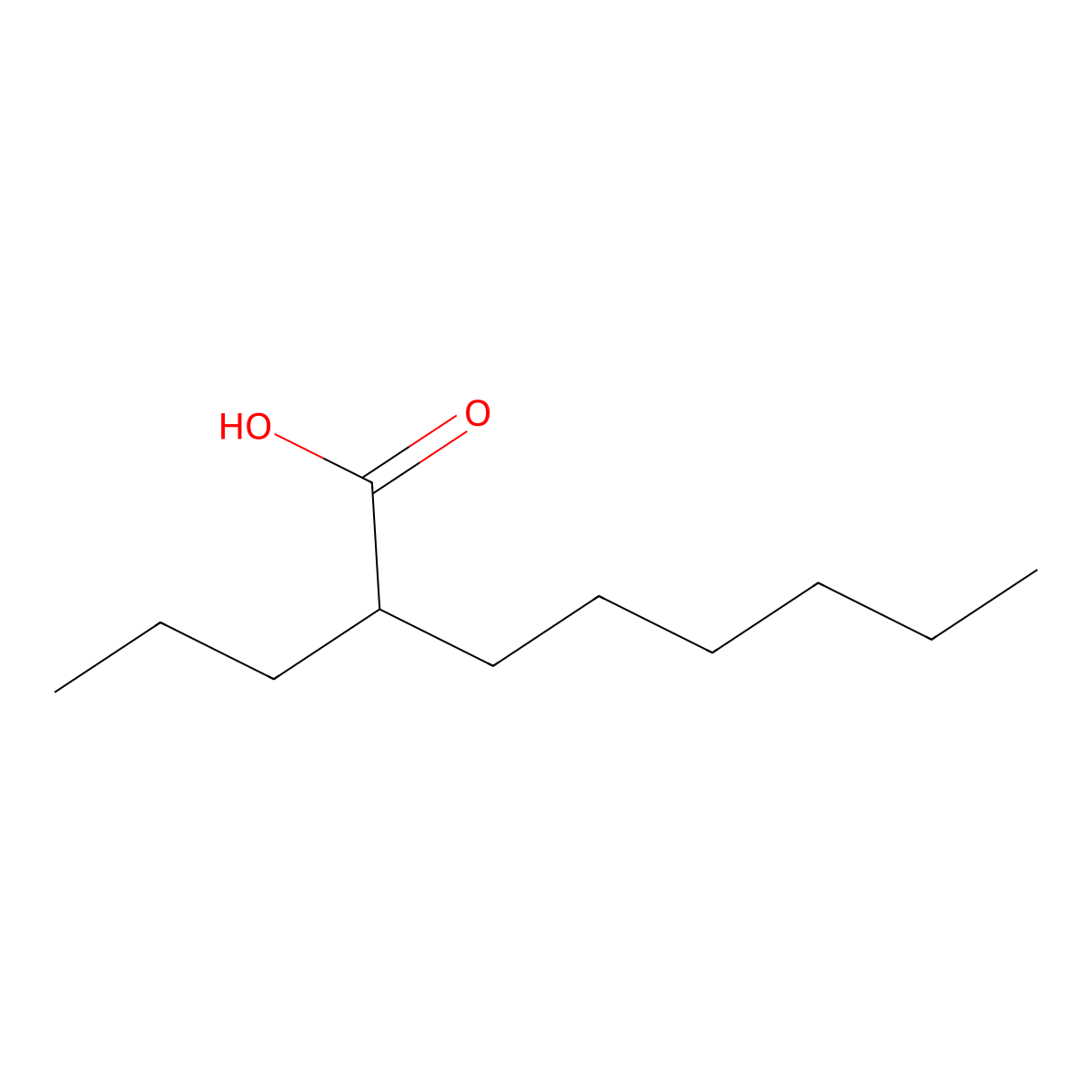2-Propyloctanoic acid molecular structure, CAS 31080-41-8