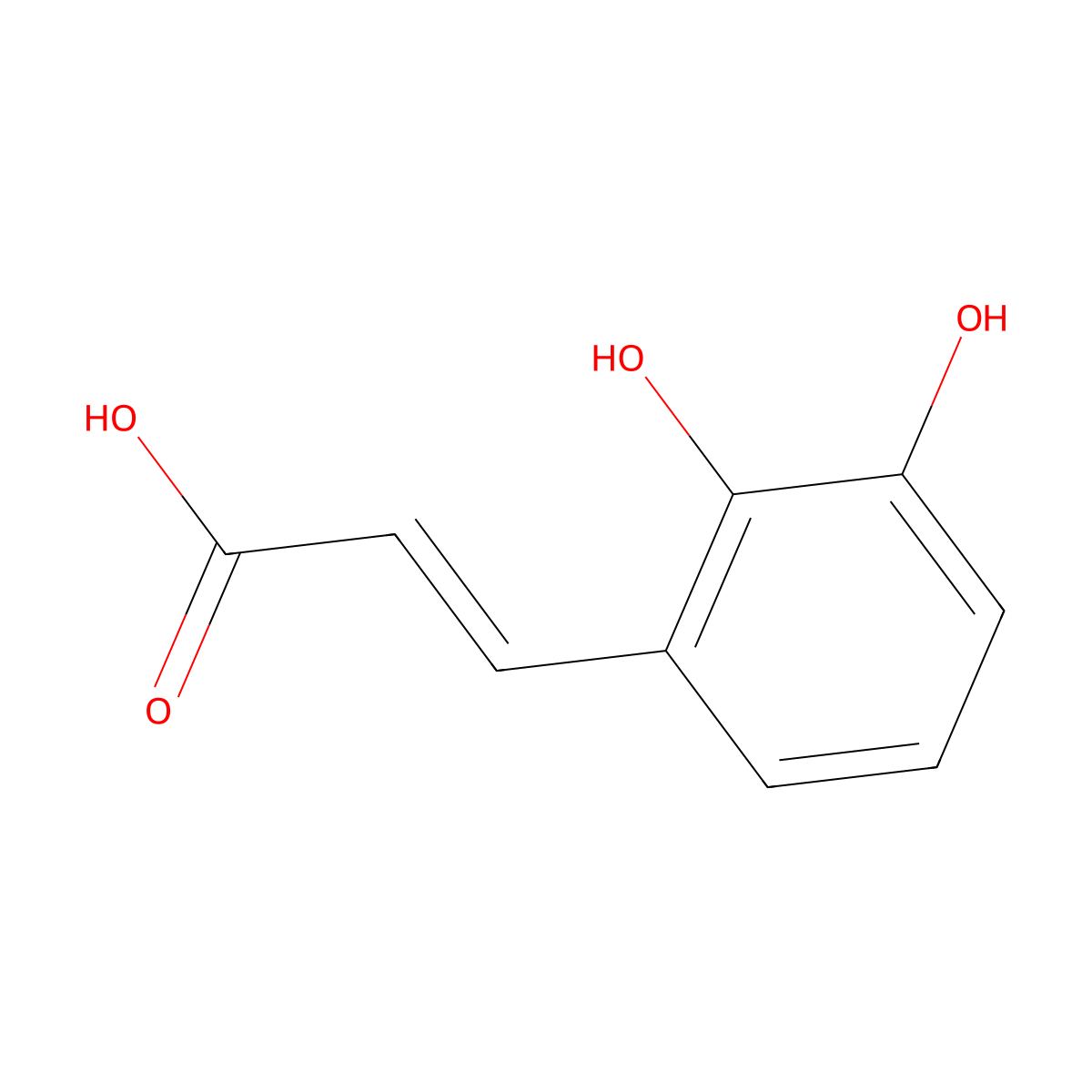 2,3-Dihydroxycinnamic acid molecular structure, CAS 31082-90-3