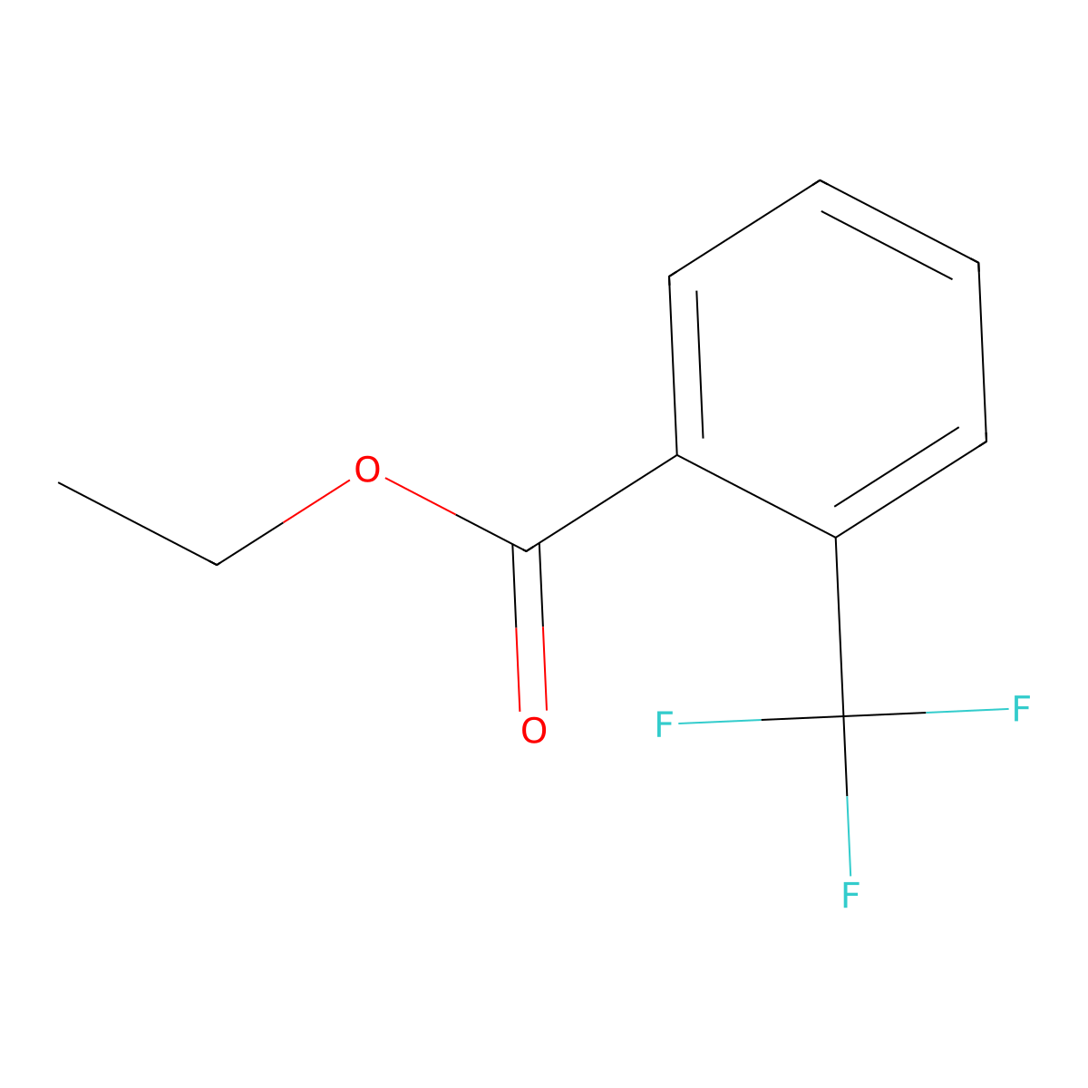 Benzoic acid, 2-(trifluoromethyl)-, ethyl ester molecular structure, CAS 31083-13-3