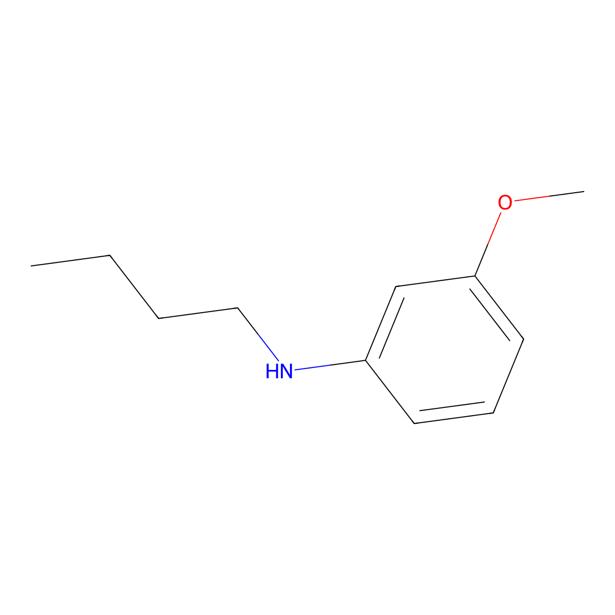 N-butyl-3-methoxyaniline molecular structure, CAS 31084-55-6