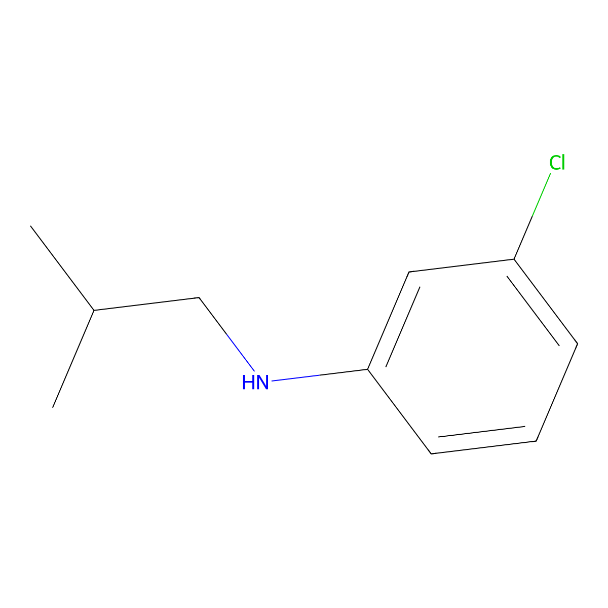 3-chloro-N-(2-methylpropyl)aniline molecular structure, CAS 31084-61-4