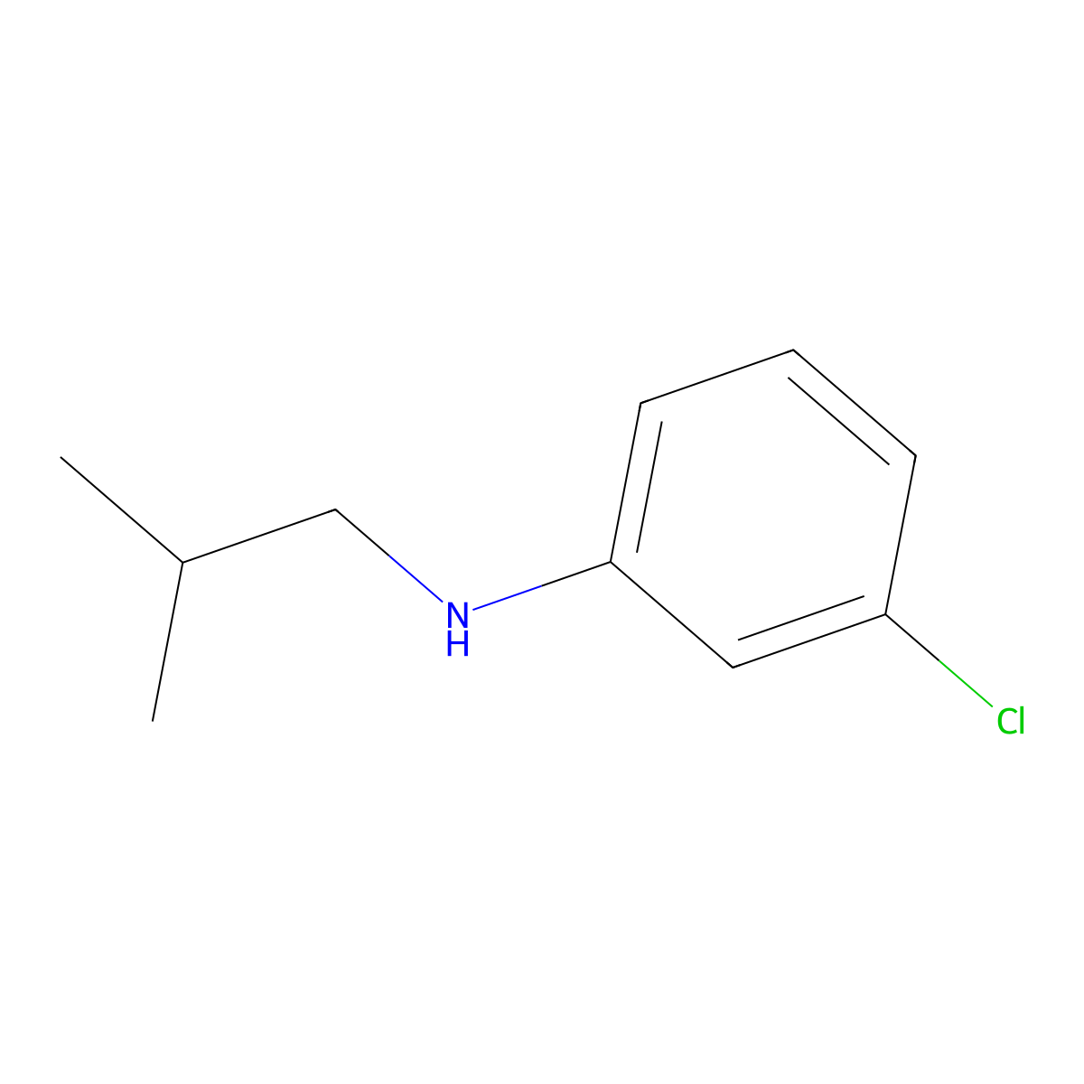 3-chloro-N-(2-methylpropyl)aniline molecular structure, CAS 31084-61-4