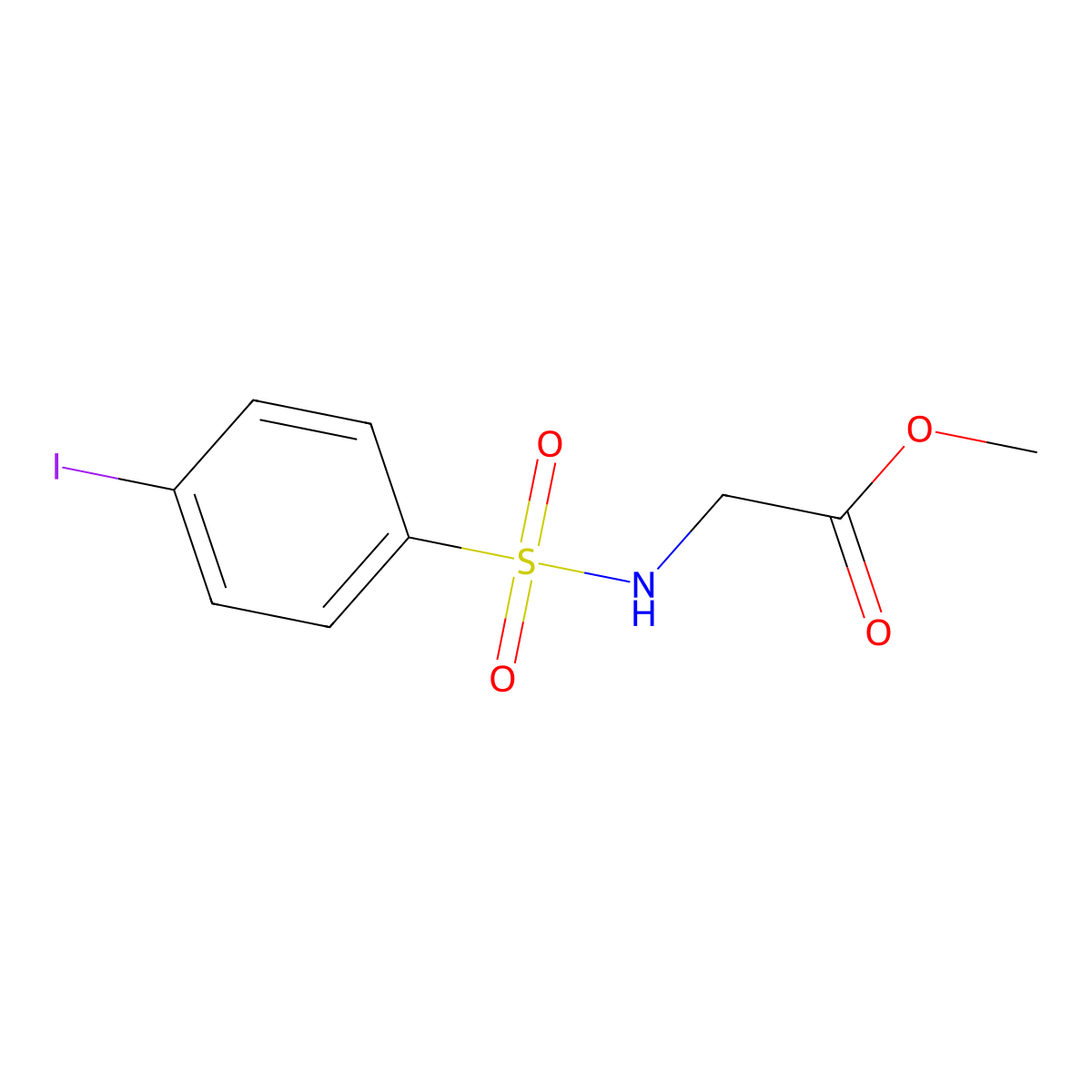 Methyl 2-{[(4-iodophenyl)sulfonyl]amino}acetate molecular structure, CAS 310873-09-7