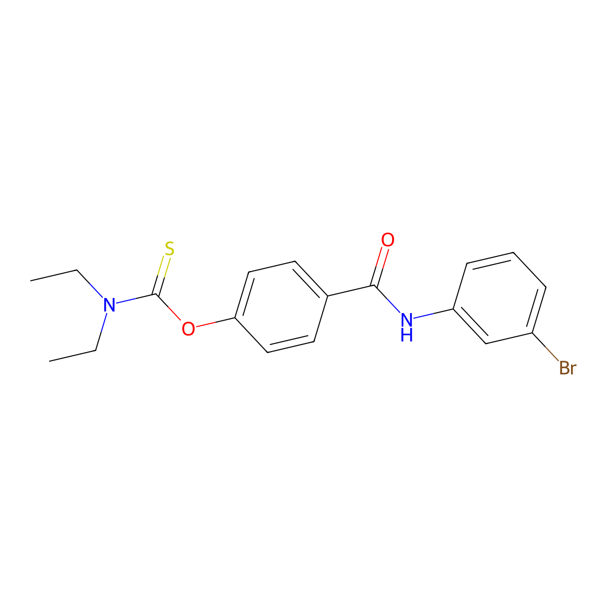 Carbamothioic acid, diethyl-, O-(4-(((3-bromophenyl)amino)carbonyl)phenyl) ester molecular structure, CAS 310873-32-6