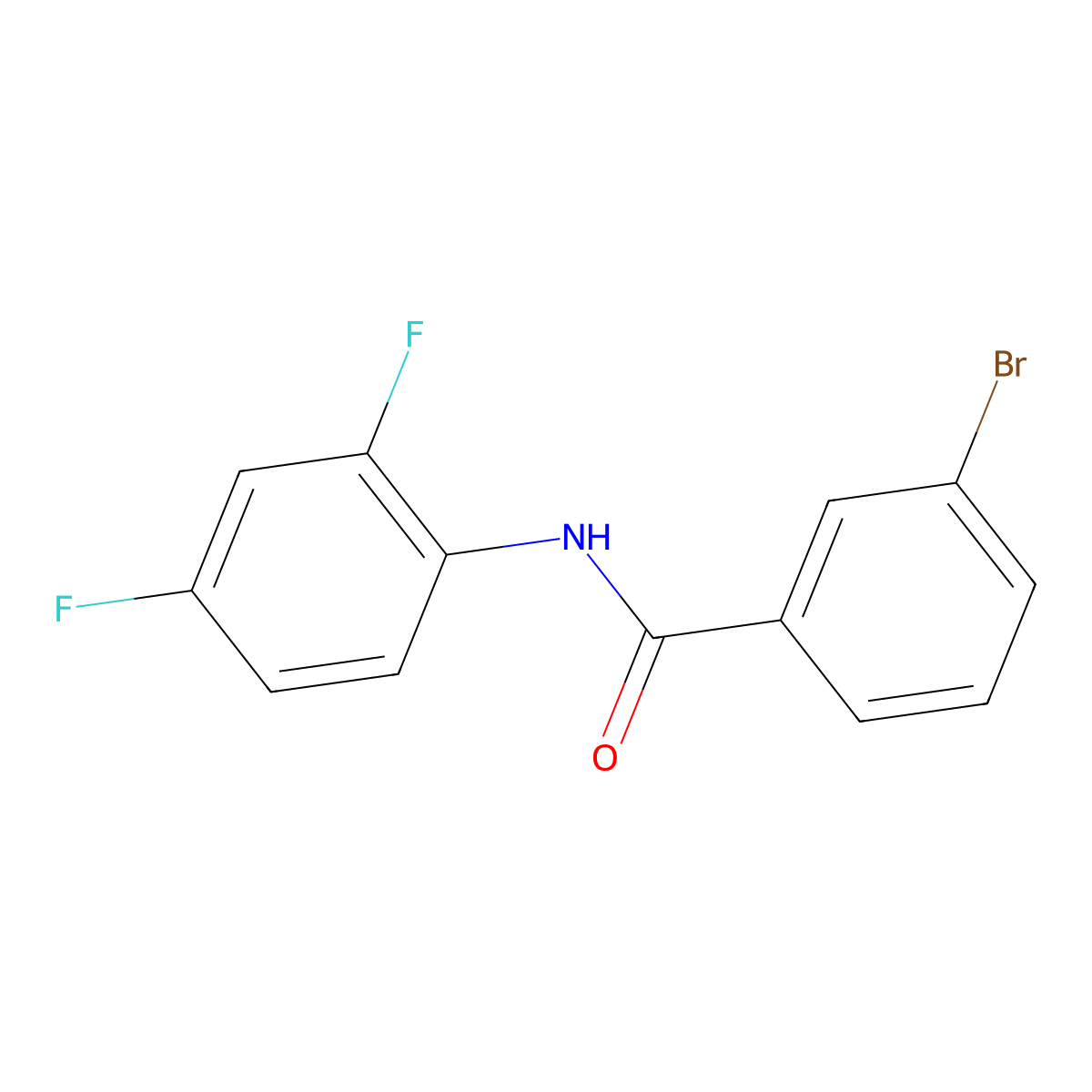 3-bromo-N-(2,4-difluorophenyl)benzamide molecular structure, CAS 310873-36-0