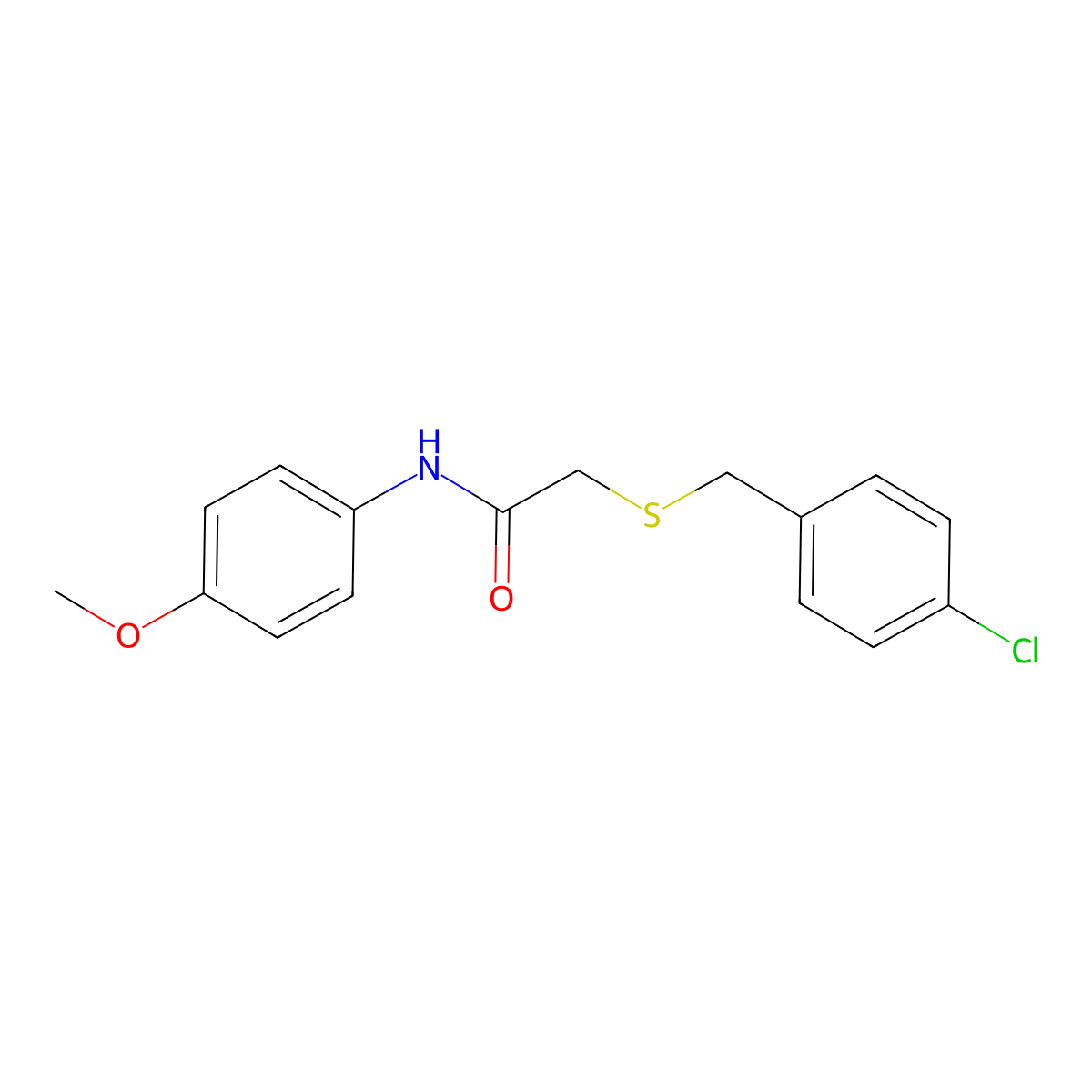 2-[(4-chlorobenzyl)sulfanyl]-N-(4-methoxyphenyl)acetamide molecular structure, CAS 310873-49-5