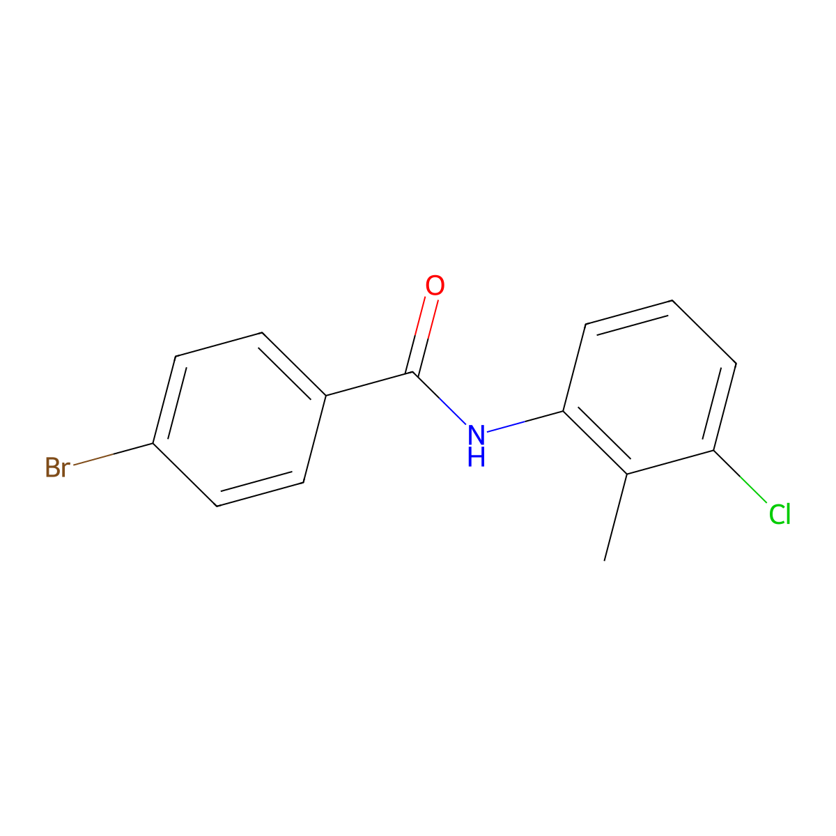 4-bromo-N-(3-chloro-2-methylphenyl)benzamide molecular structure, CAS 310873-65-5