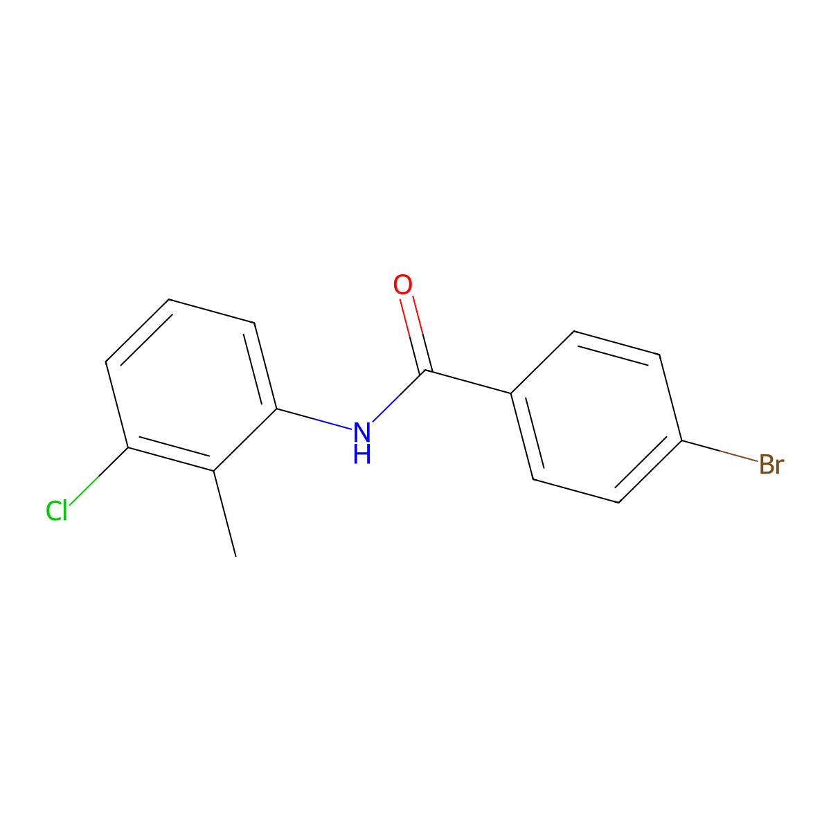 4-bromo-N-(3-chloro-2-methylphenyl)benzamide molecular structure, CAS 310873-65-5