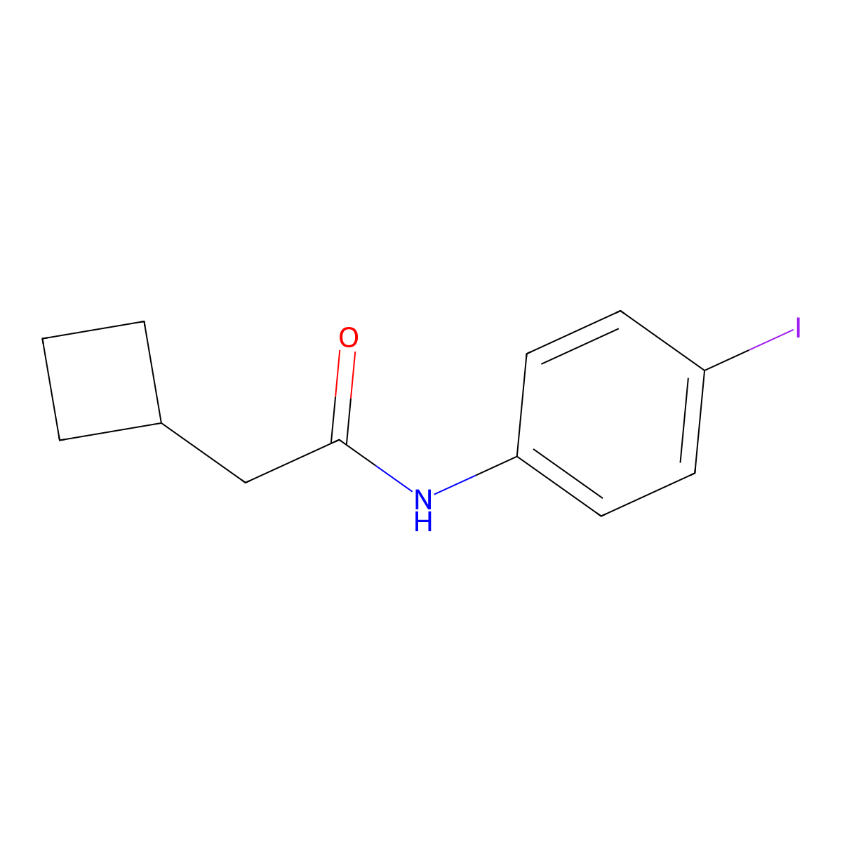 2-cyclobutyl-N-(4-iodophenyl)acetamide molecular structure, CAS 310874-92-1