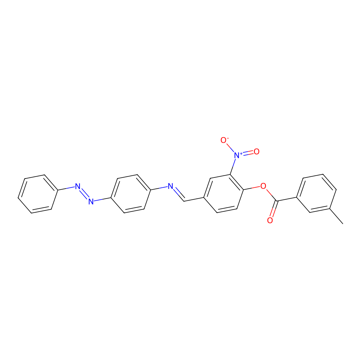 2-nitro-4-[(E)-({4-[(E)-phenyldiazenyl]phenyl}imino)methyl]phenyl 3-methylbenzoate molecular structure, CAS 310875-97-9