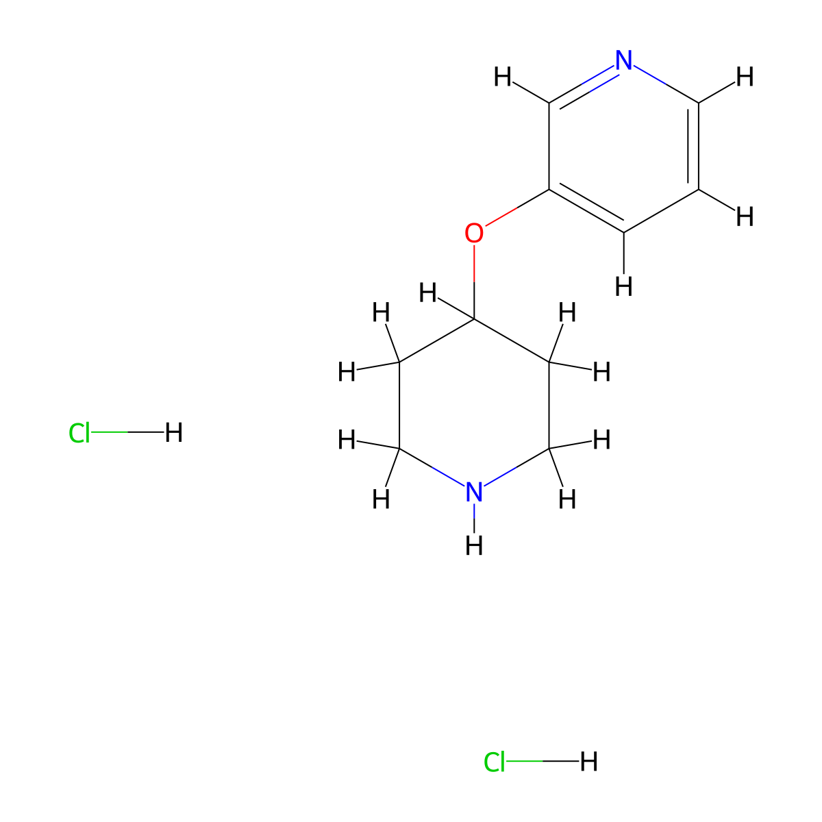 3-(Piperidin-4-yloxy)pyridine dihydrochloride molecular structure, CAS 310880-81-0