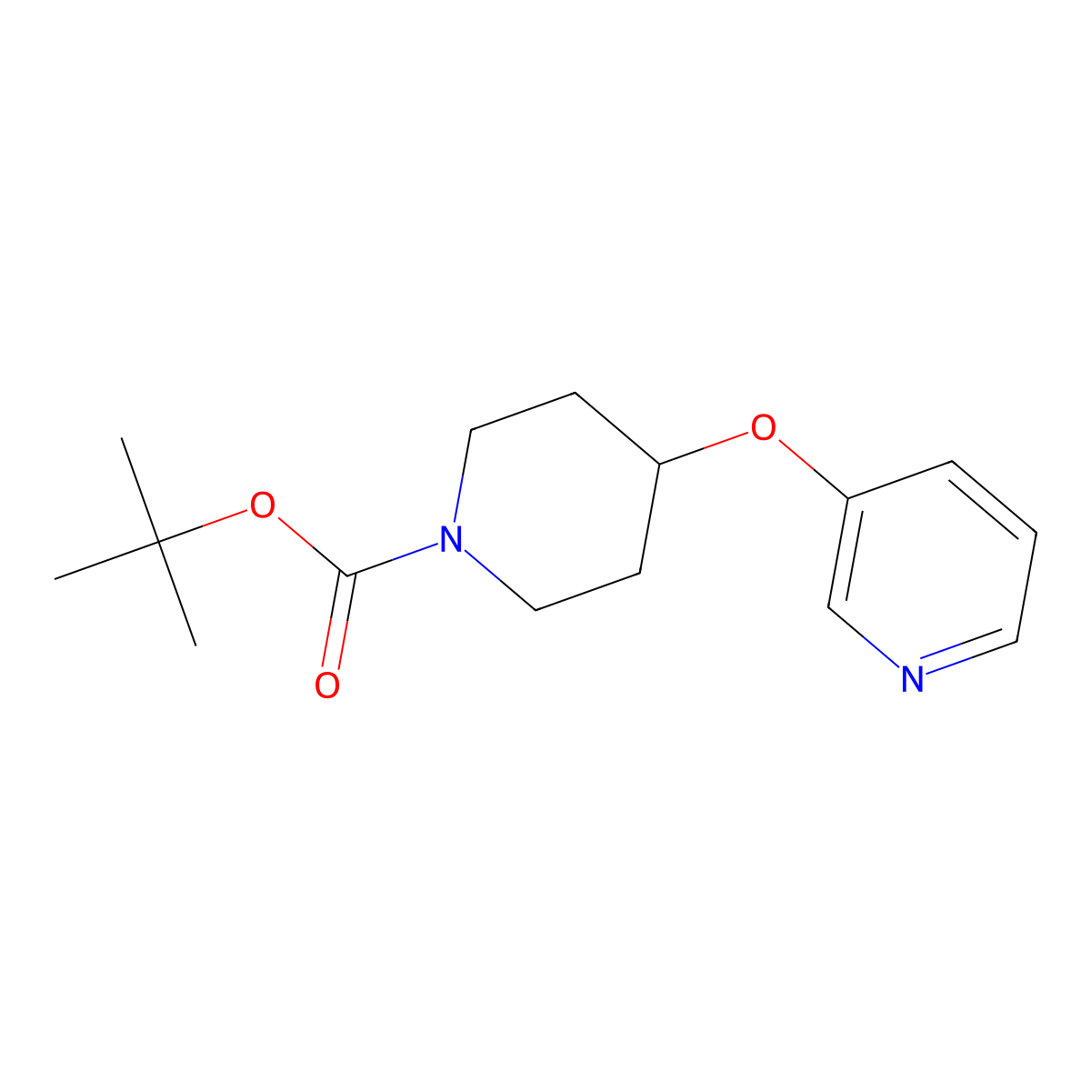 1-Boc-4-(3-pyridinyloxy)piperidine molecular structure, CAS 310881-47-1