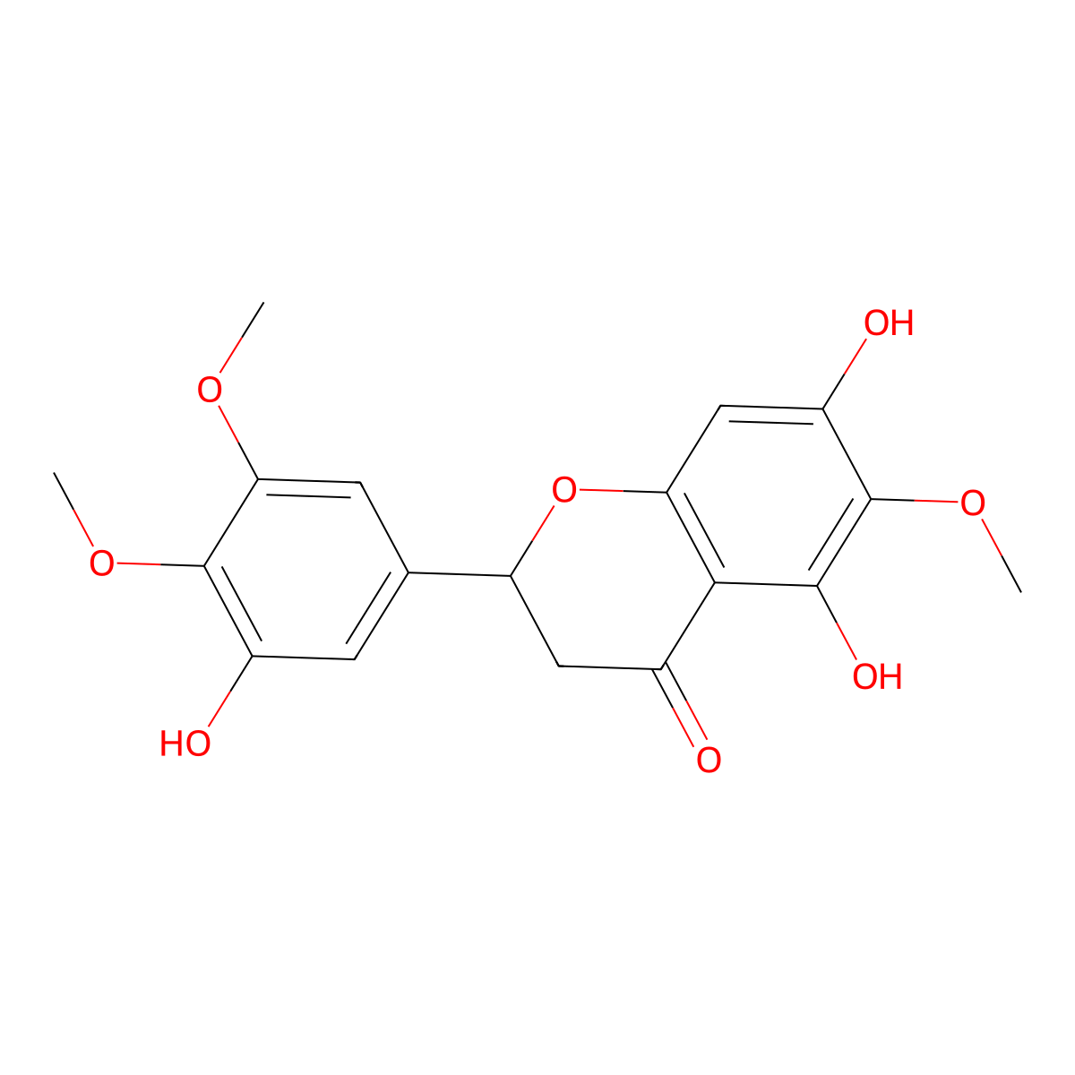 (S)-5,7-Dihydroxy-2-(3-hydroxy-4,5-dimethoxyphenyl)-6-methoxychroman-4-one molecular structure, CAS 310888-07-4