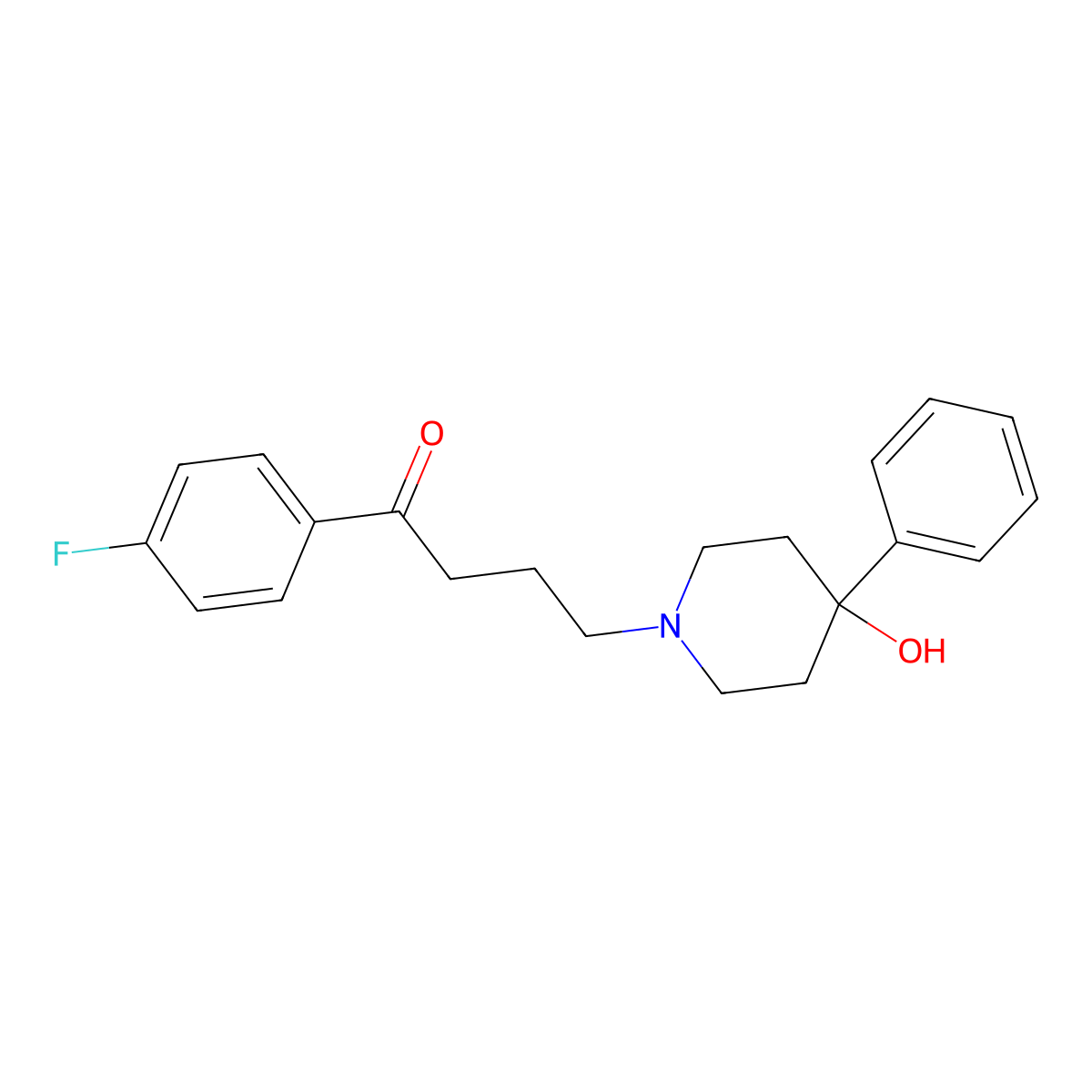 1-(4-Fluorophenyl)-4-(4-hydroxy-4-phenylpiperidin-1-yl)butan-1-one molecular structure, CAS 3109-12-4