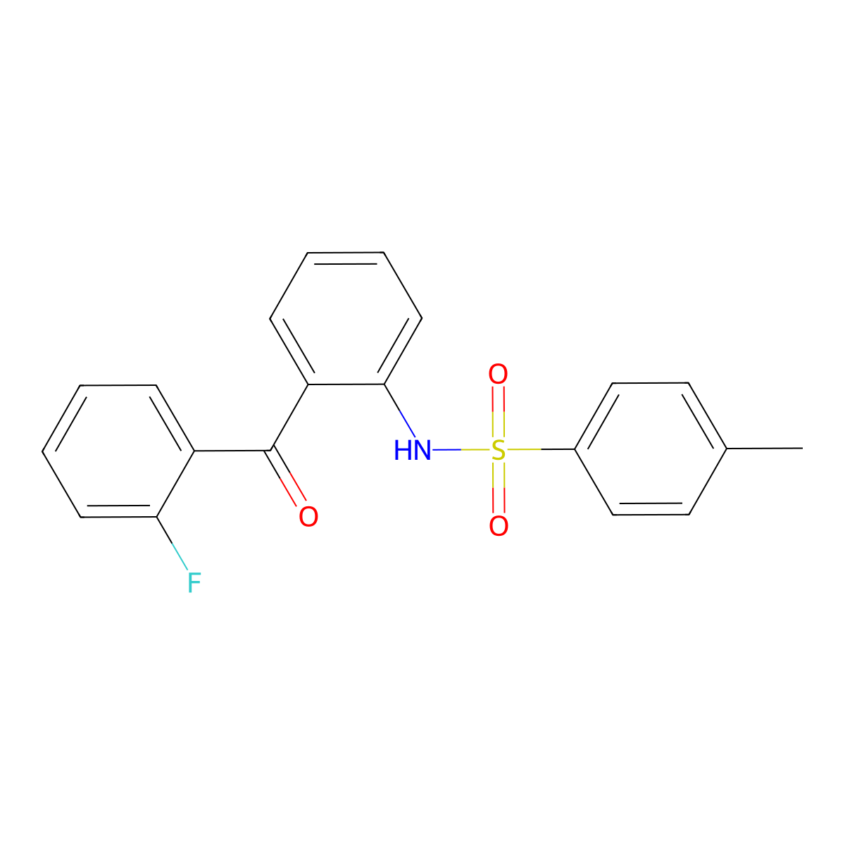 N-(o-(o-Fluorobenzoyl)phenyl)-p-toluenesulphonamide molecular structure, CAS 3109-35-1